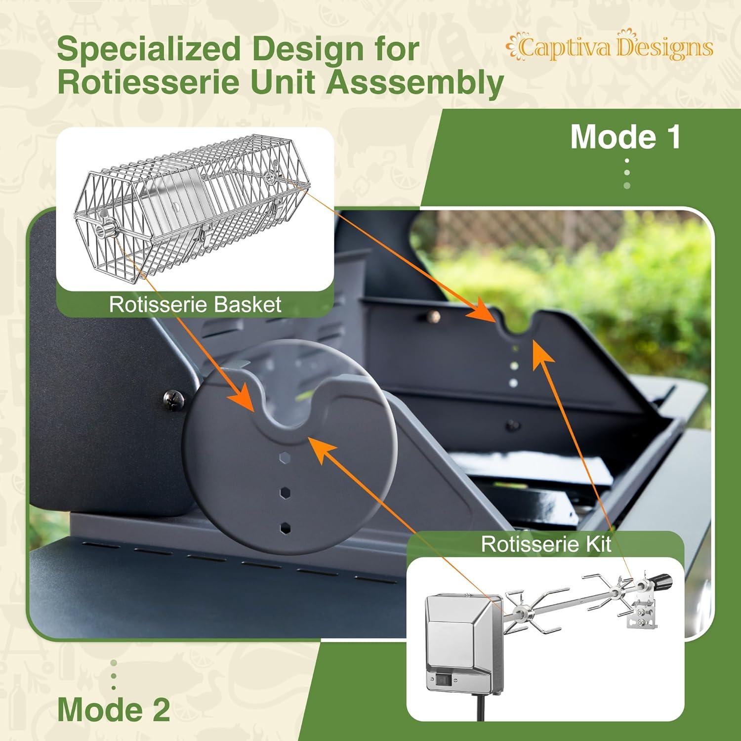 Captiva Designs 4 Burner Gas Grill with Side Burner & Porcelain Enamed Cast Iron Grate 46700 btu E02GR022: Outdoor Propane BBQ