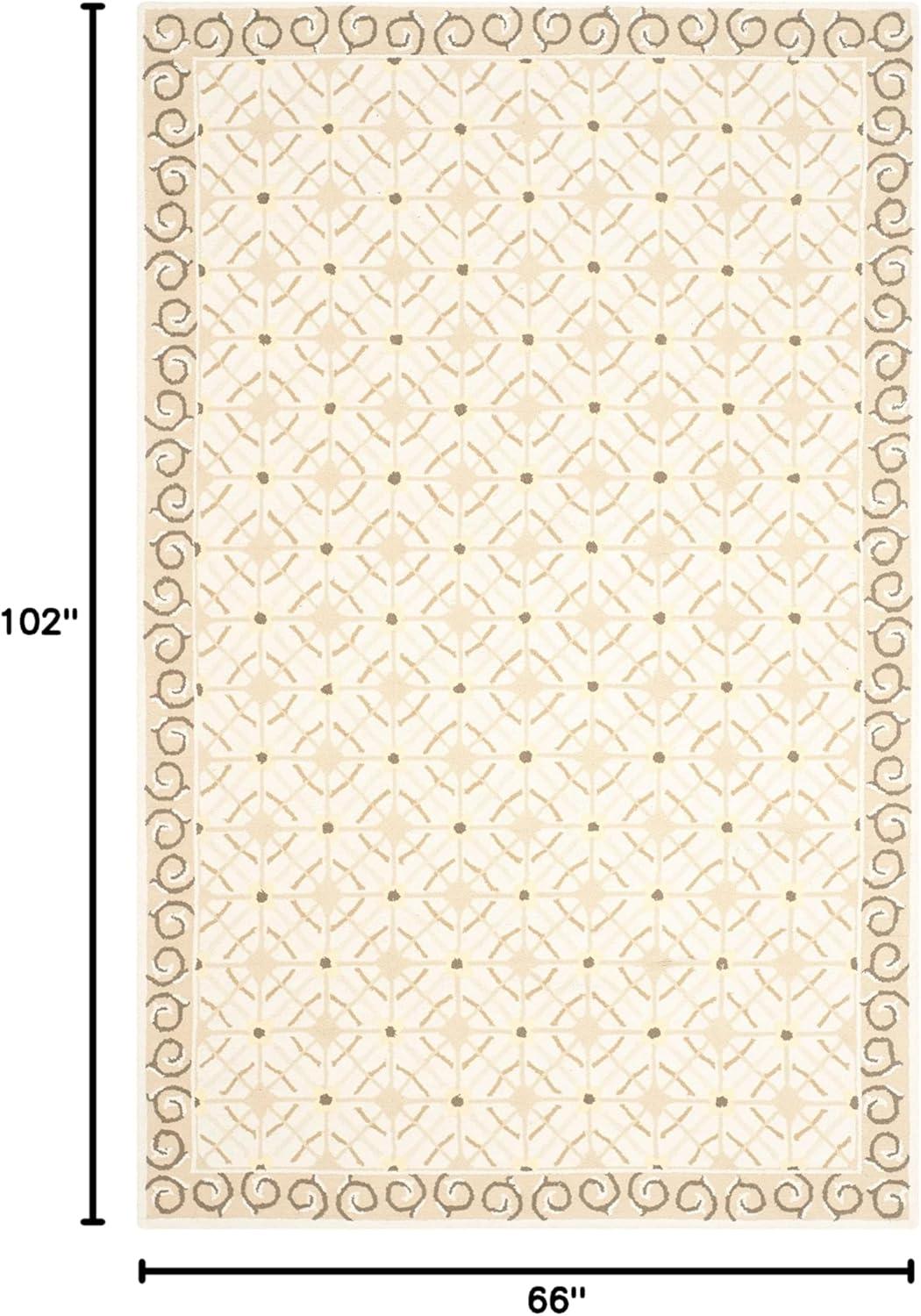 Newport NPT443 Hand Hooked Area Rug - Olive/Beige - 5'6"x8'6" - Safavieh.