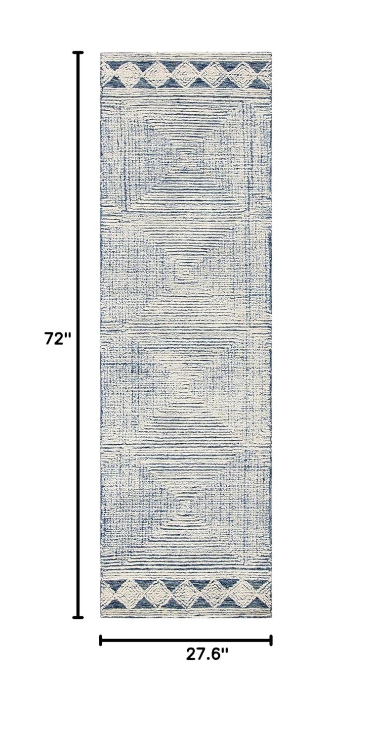 Abstract ABT349 Hand Tufted Runner Rug - Ivory/Grey - 2'3"x6' - Safavieh .