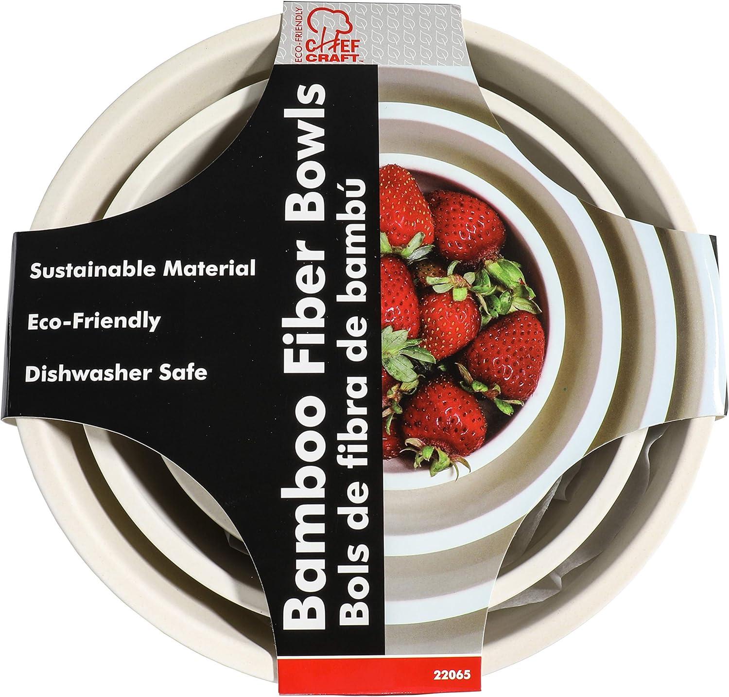Natural Bamboo Fiber 4-Piece Mixing Bowl Set