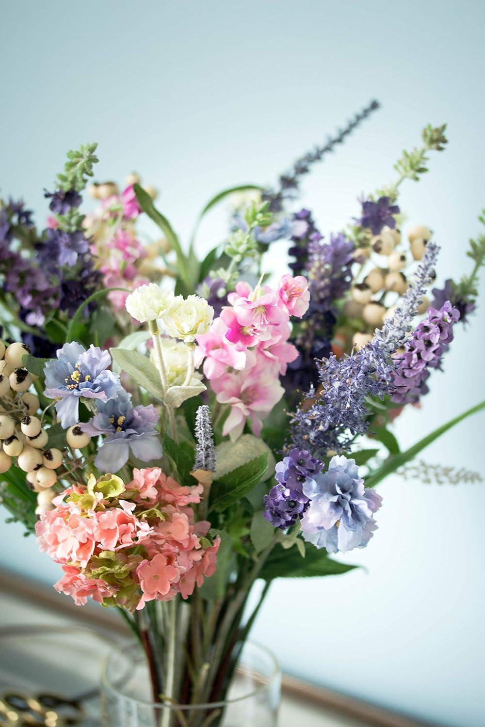 Spring Blossom Hydrangea and Lavender 16" Tabletop Arrangement