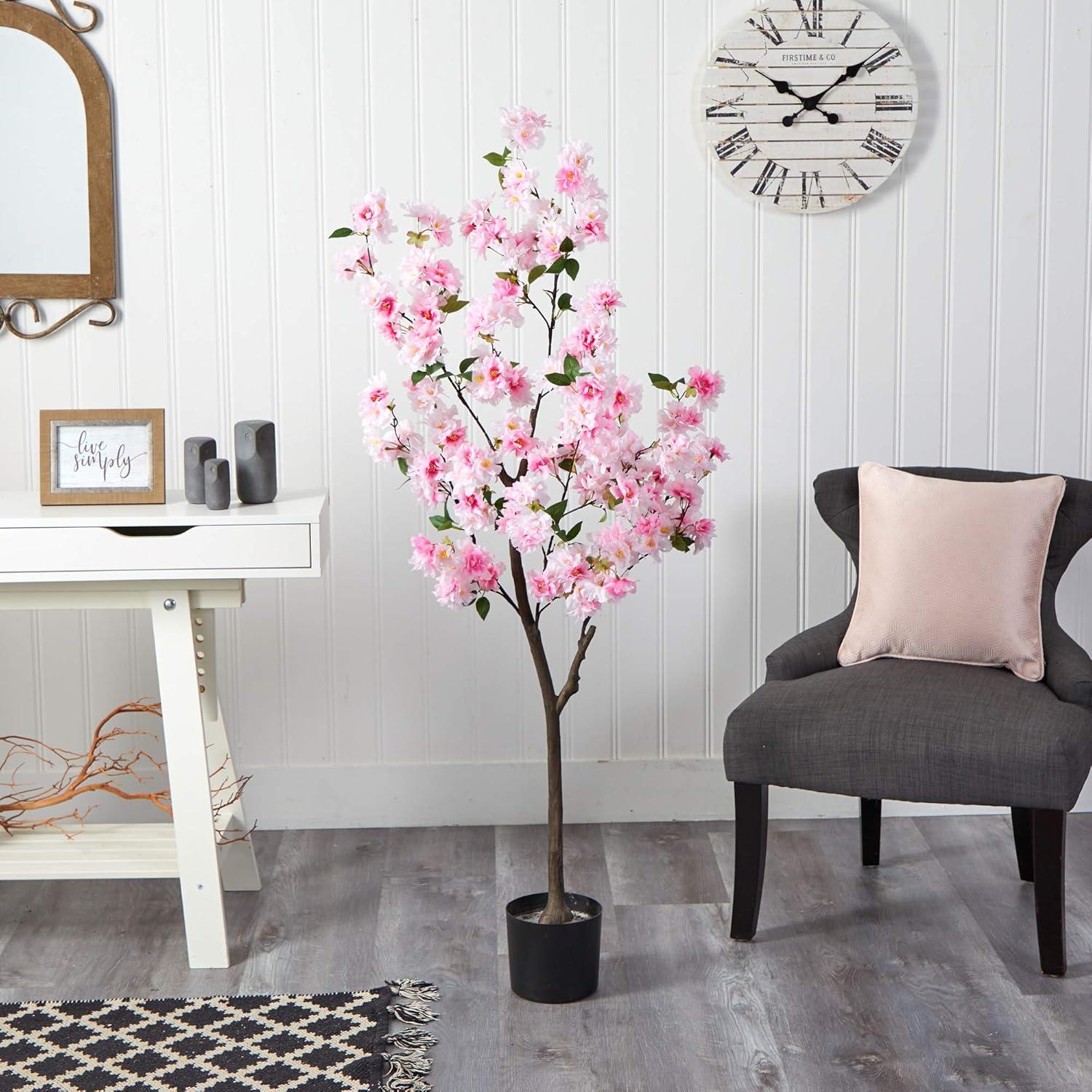 Nearly Natural 5-ft Cherry Blossom Artificial Tree