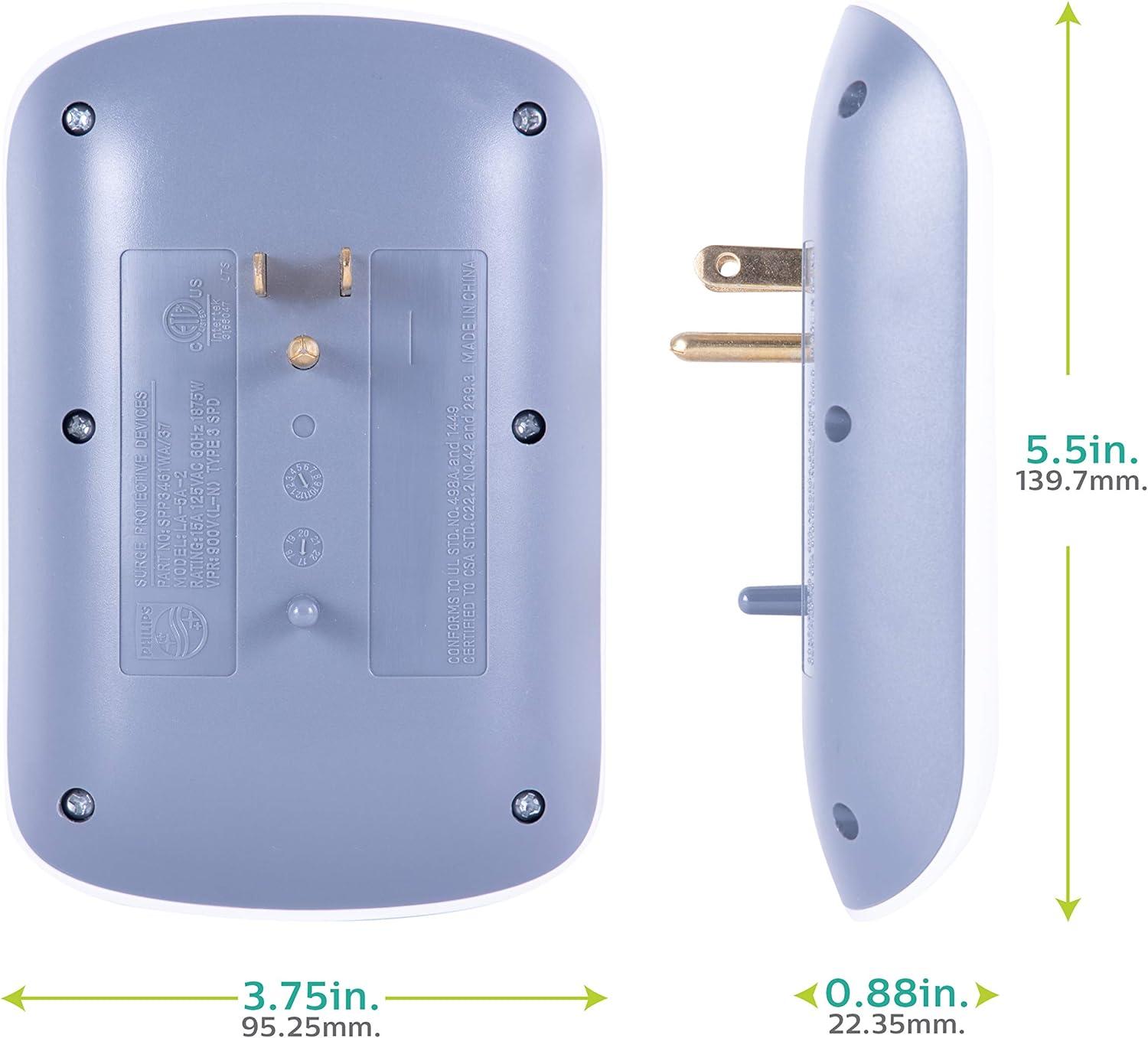 Philips White 6-Outlet Wall Tap with Surge Protection