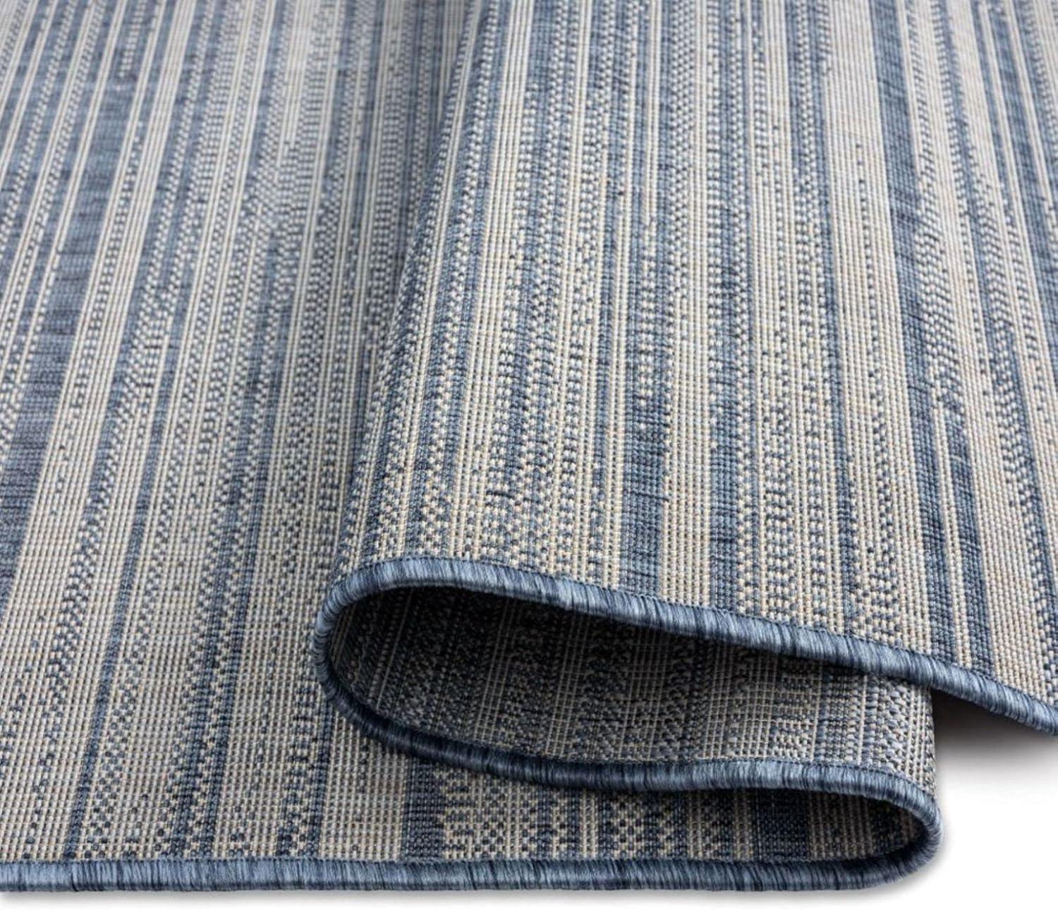 Nicole Miller Abstract Blue Indoor / Outdoor Area Rug