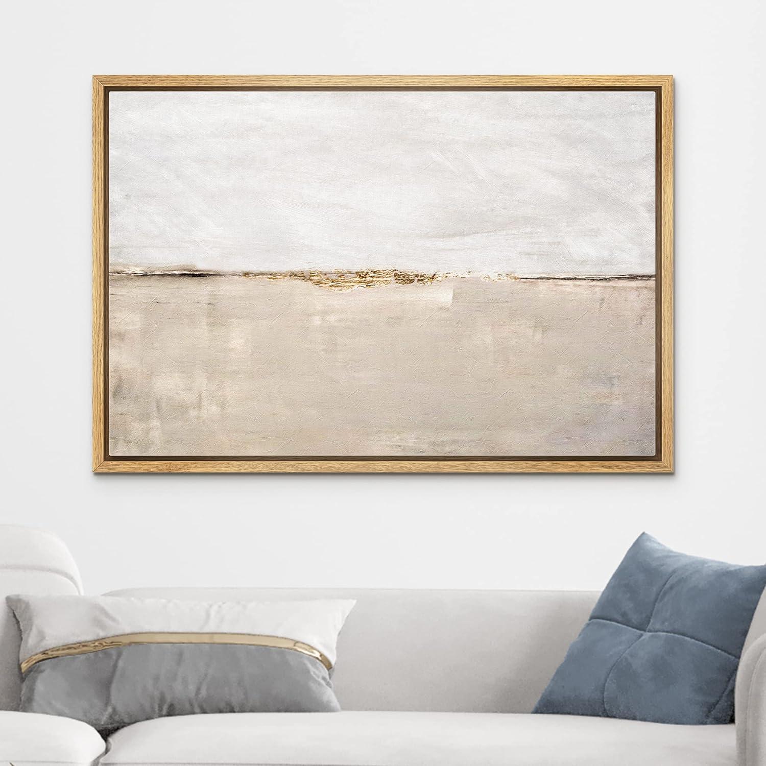 Minimal Landscape Pastel Abstract Minimalist Decor Neutral Pictures Framed Canvas Print Wall Art