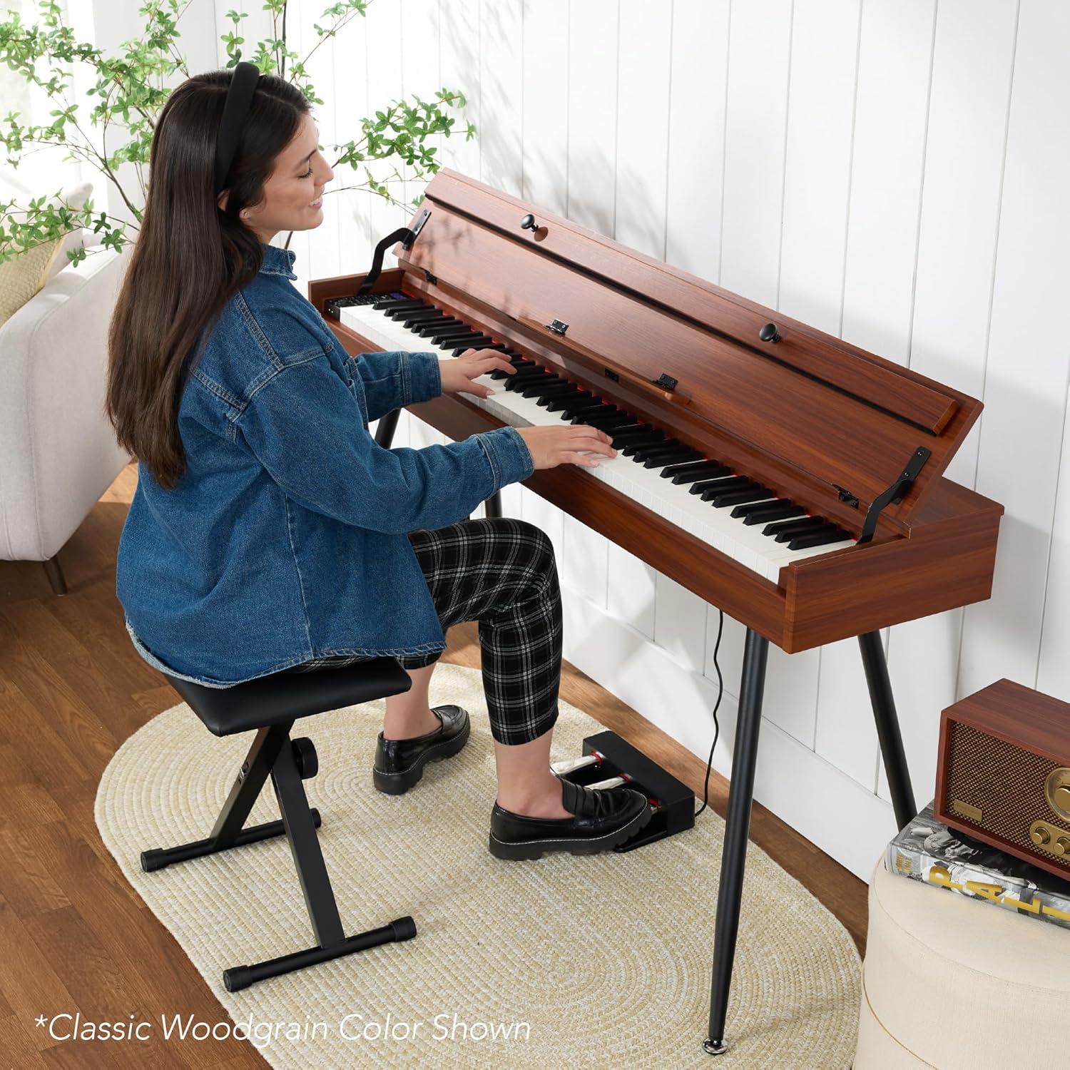 Best Choice Products Best Choice Product Modern 88 Key Fully Weighted Desk Style Digital Piano w/ Metal Legs, 3 Sustain Pedal - Natural