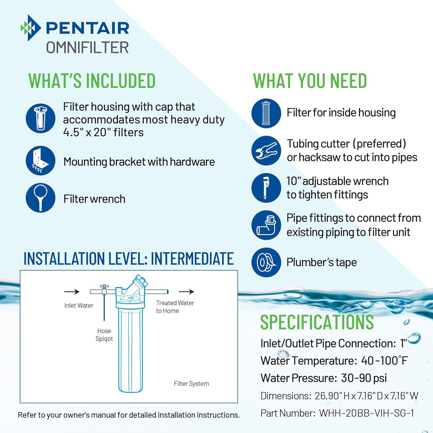 White Heavy-Duty Whole Home Water Filtration System, 20-inch