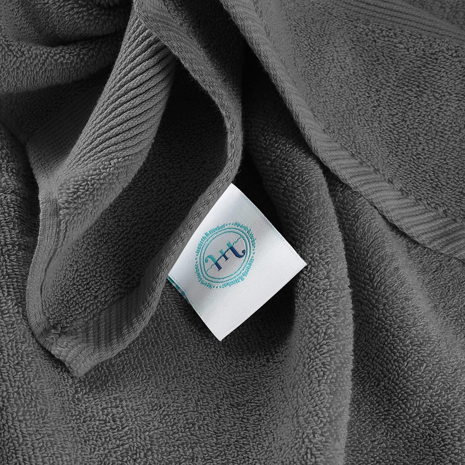 Hearth & Harbor Bath Towels, 10 Piece Highly Absorbent Towel Set - Gray