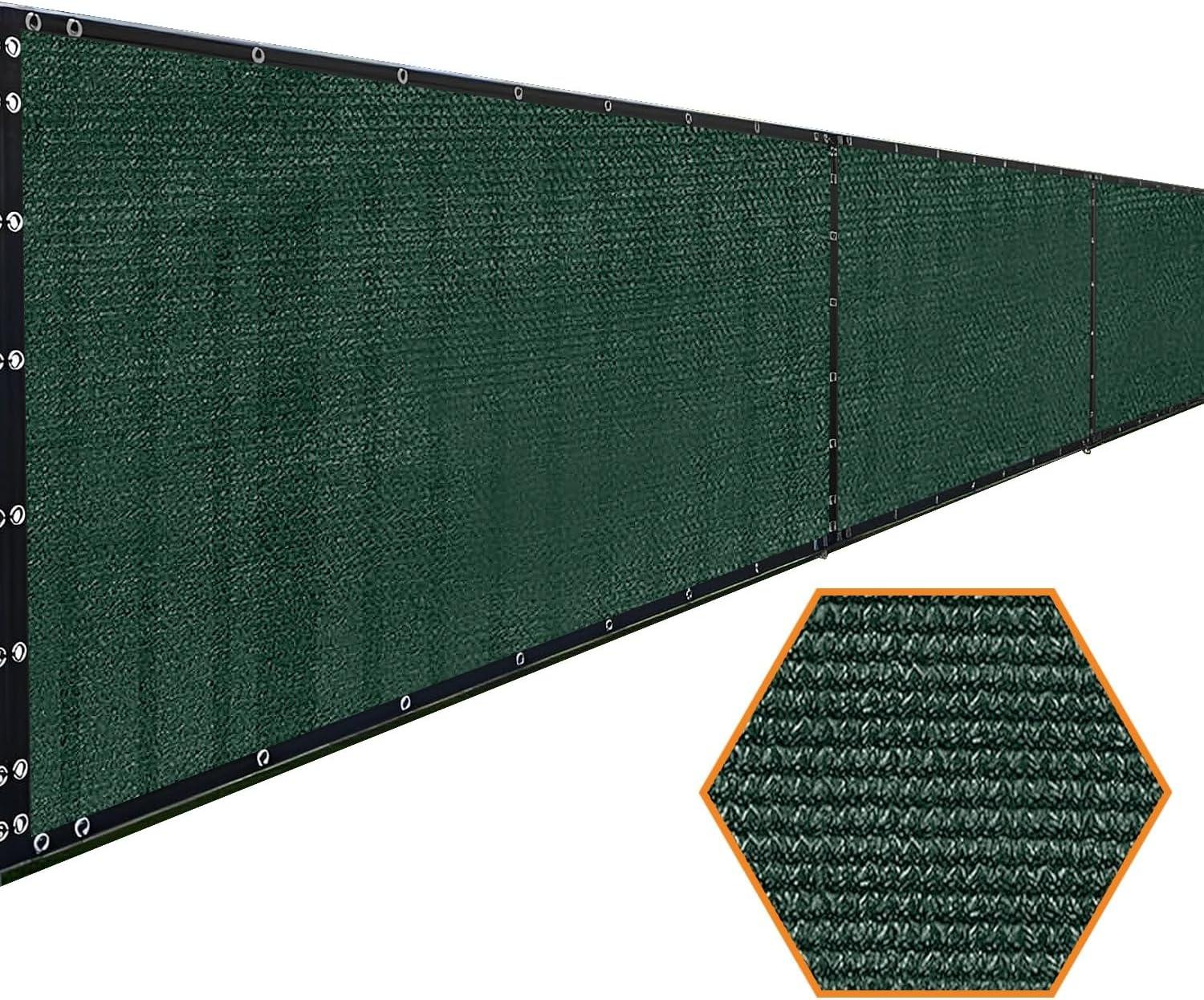 Green Heavy Duty Mesh Privacy Fence with Reinforced Edges