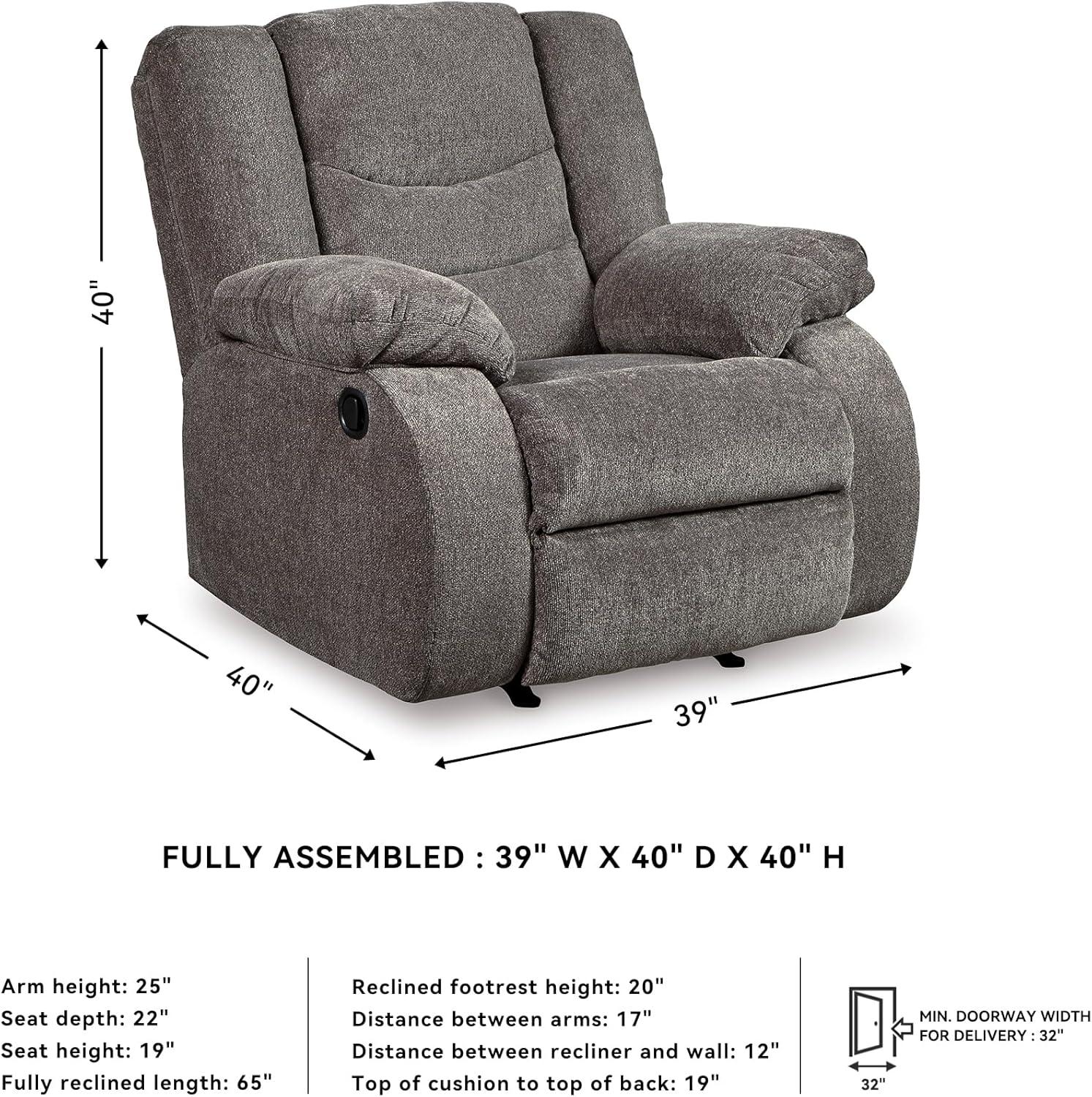 Signature Design by Ashley Tulen Rocker Recliner in Gray