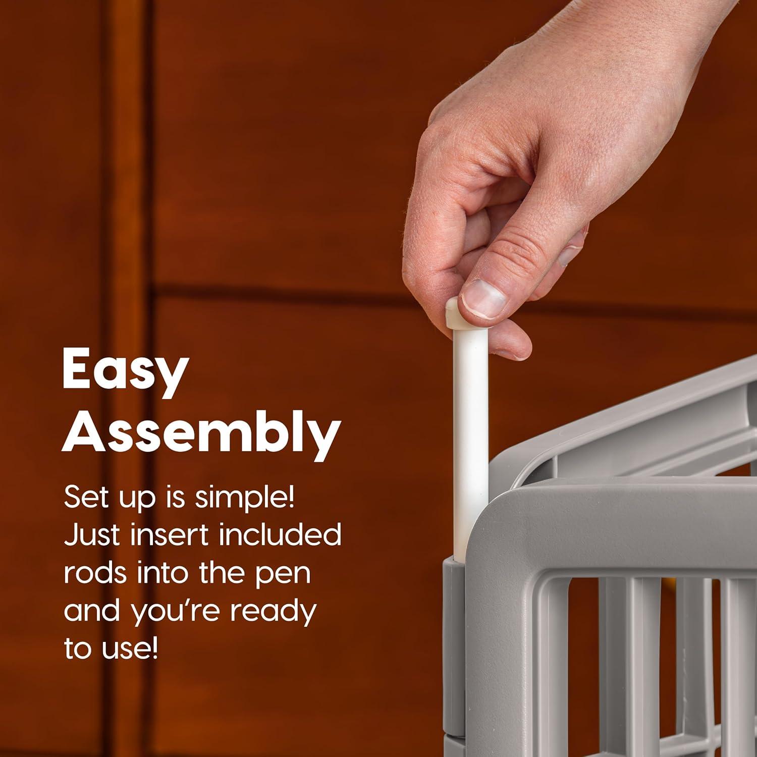 34.25'' H 8 Panel Exercise Pen With Door