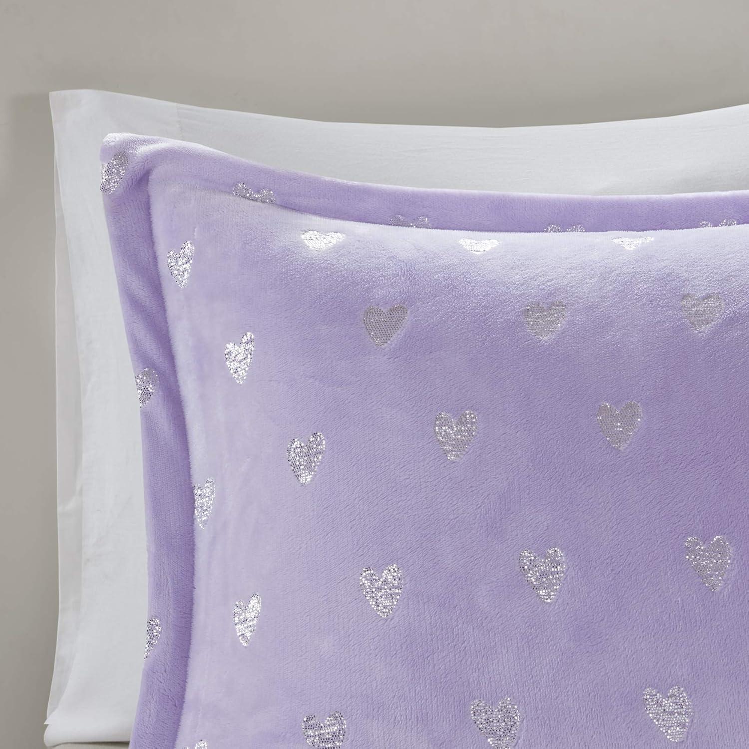 Twin Purple and Silver Microfiber Comforter Set