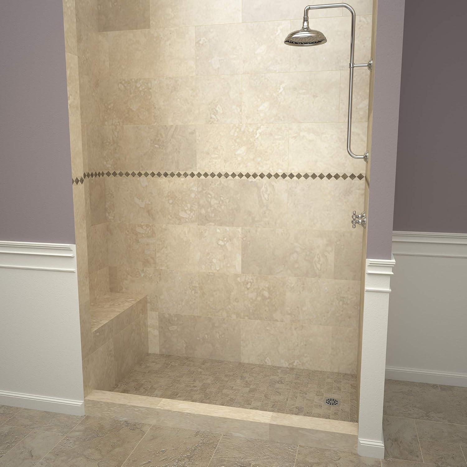 Tile Redi Base'N Bench Single Threshold Shower Base with Bench and Drain Plate