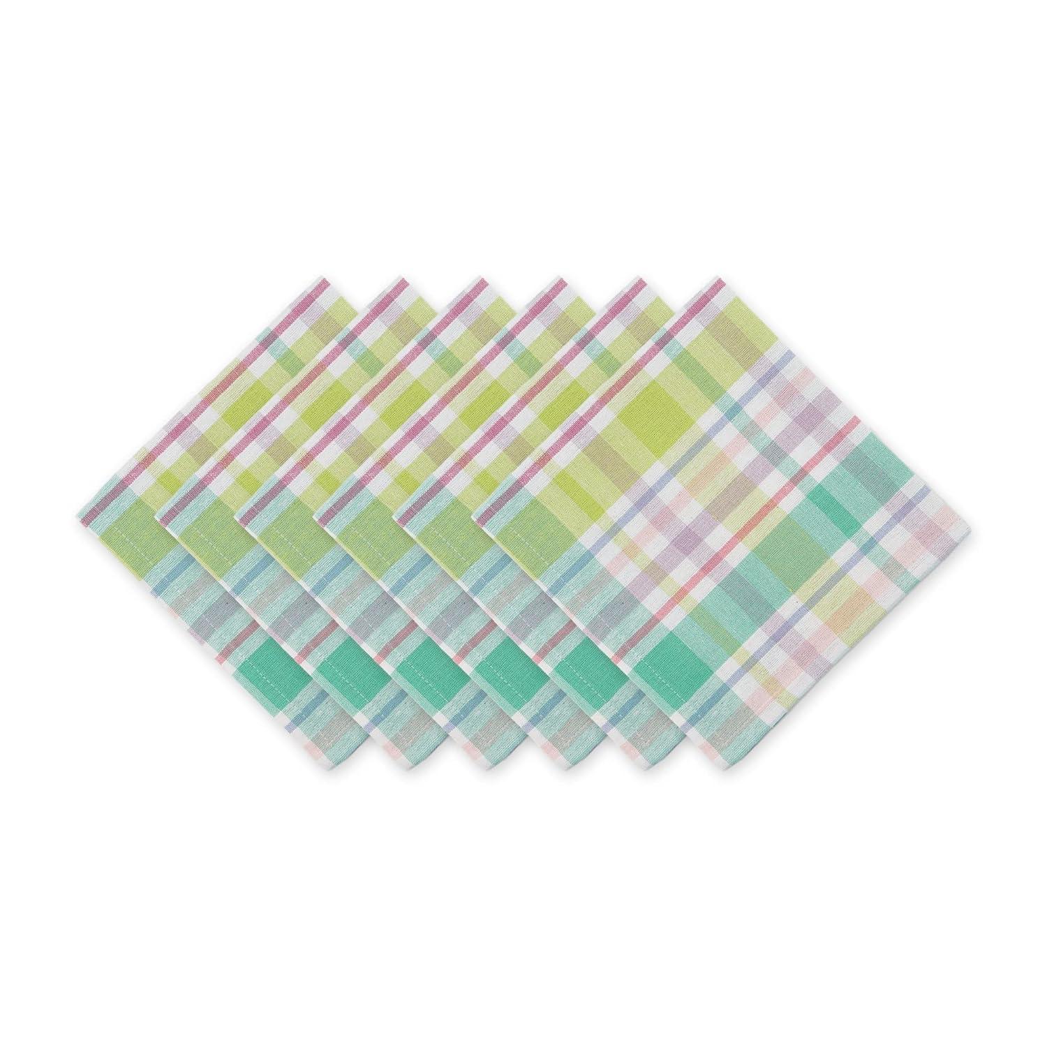 DII Spring Plaid Napkin (Set of 6), 20x20", 100% Cotton
