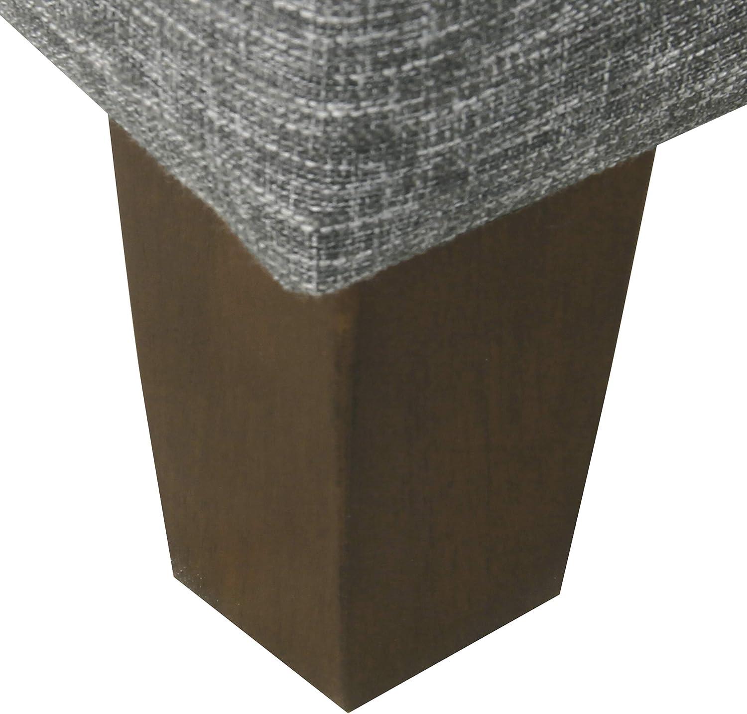 32" Luxury Square Storage Ottoman Slate Gray - HomePop: Textured Fabric, Hinged Lid, Wood Legs, Easy Assembly