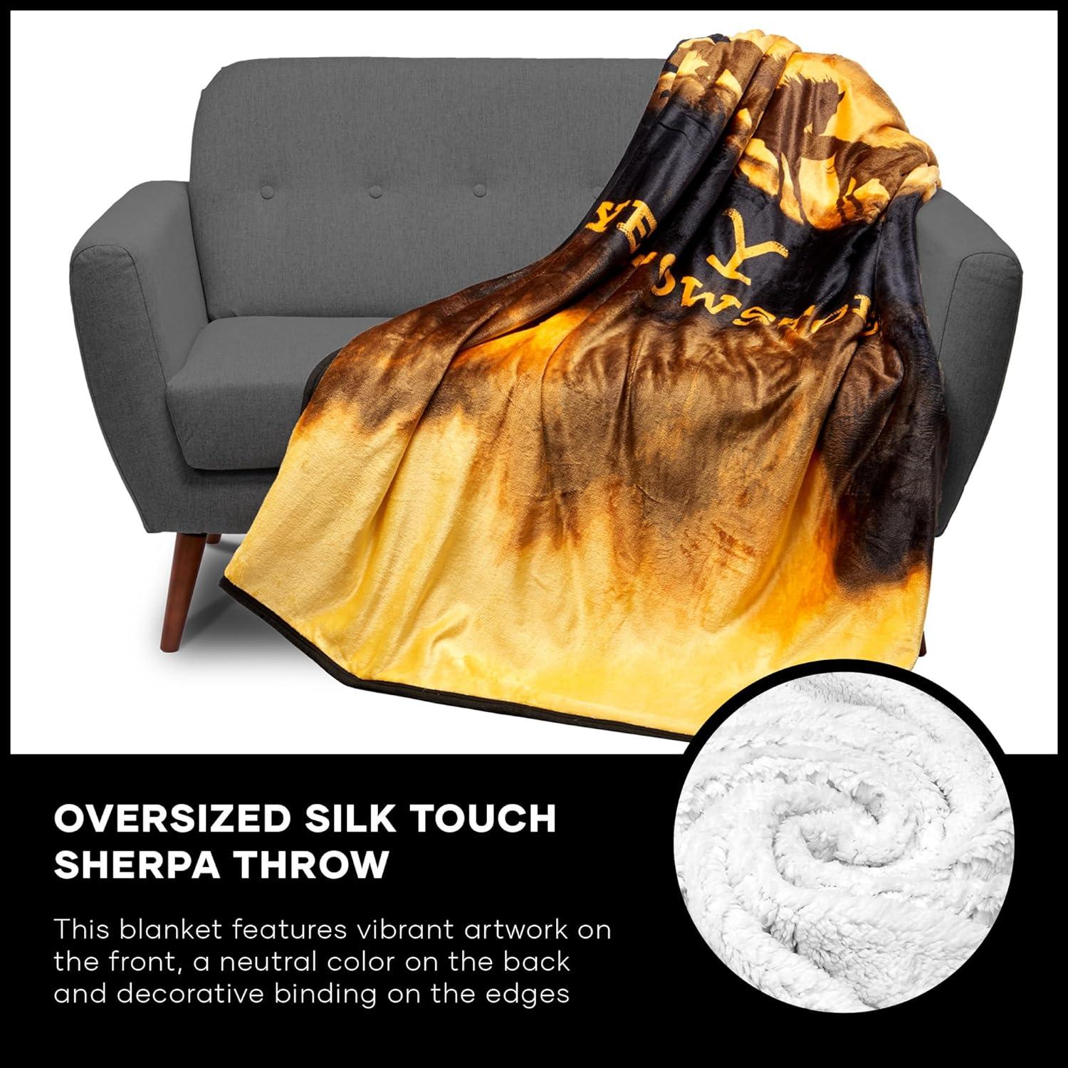 Yellowstone Wild Horses Silk Touch Sherpa Blanket Twin Size