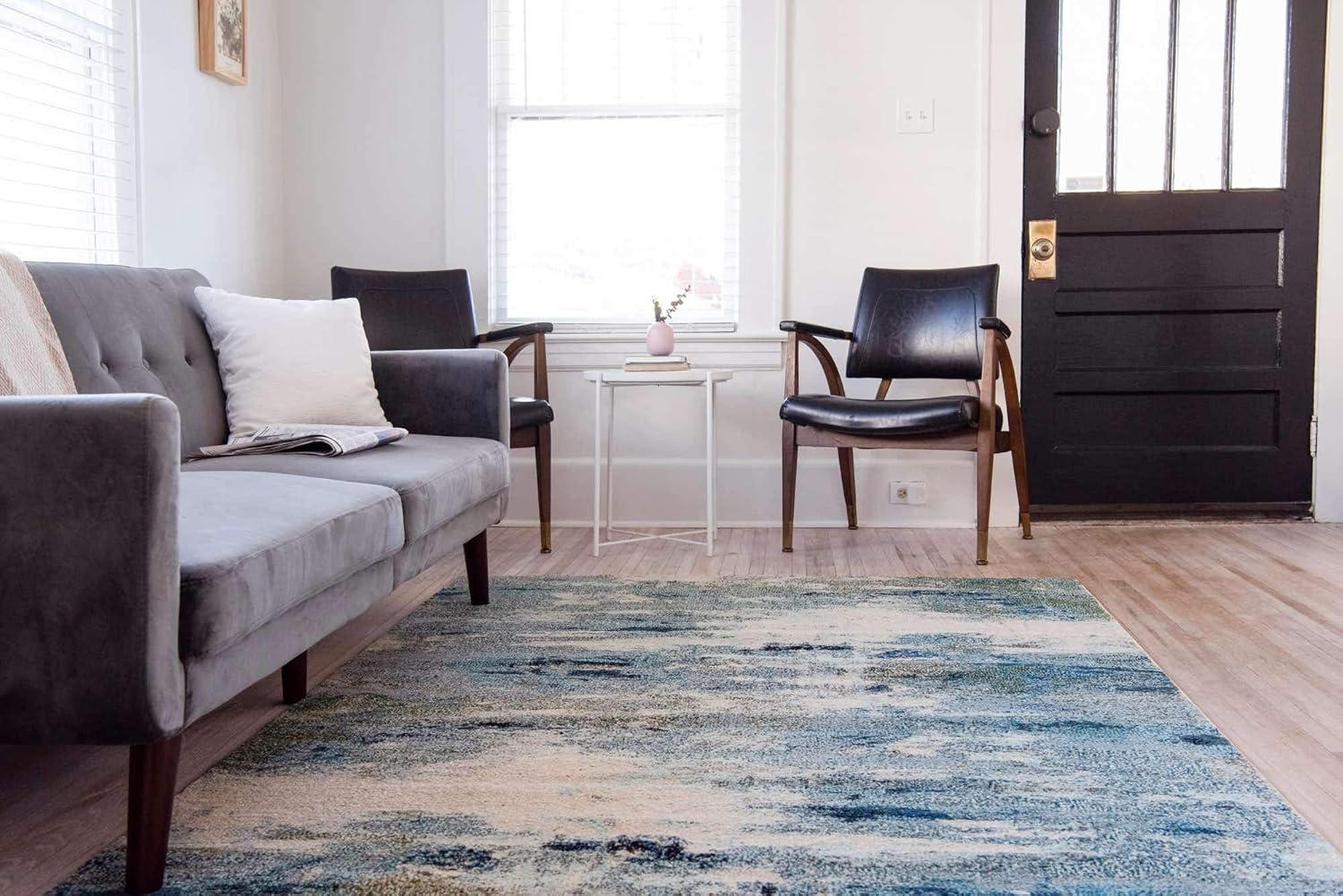 Unique Loom 3' 3 x 5' 3 Chromatic Avalon Light Blue Area Rug