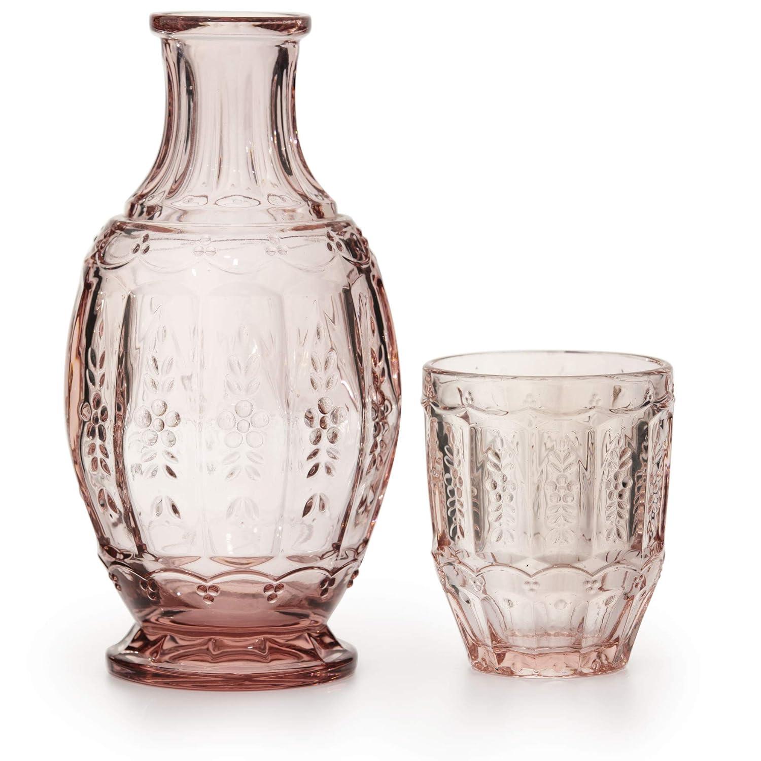 Elle Decor 2-Piece Carafe and Cup Set, Vintage Pink | Wayfair