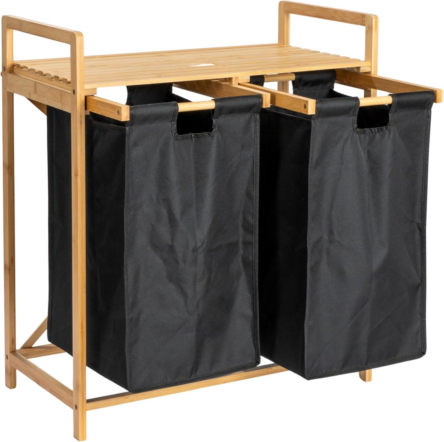 Household Essentials Bamboo Laundry Hamper with Handles