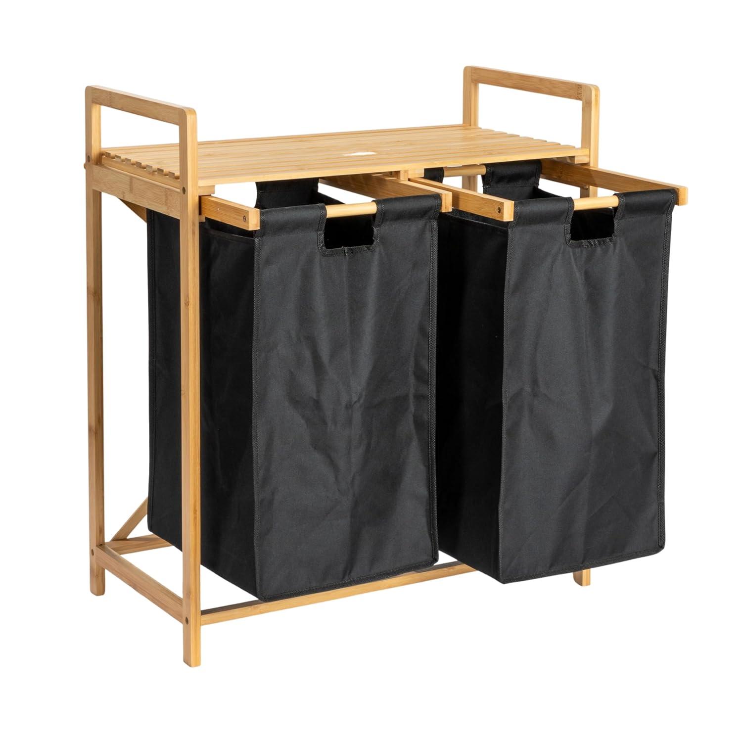 Household Essentials Bamboo Laundry Hamper with Handles