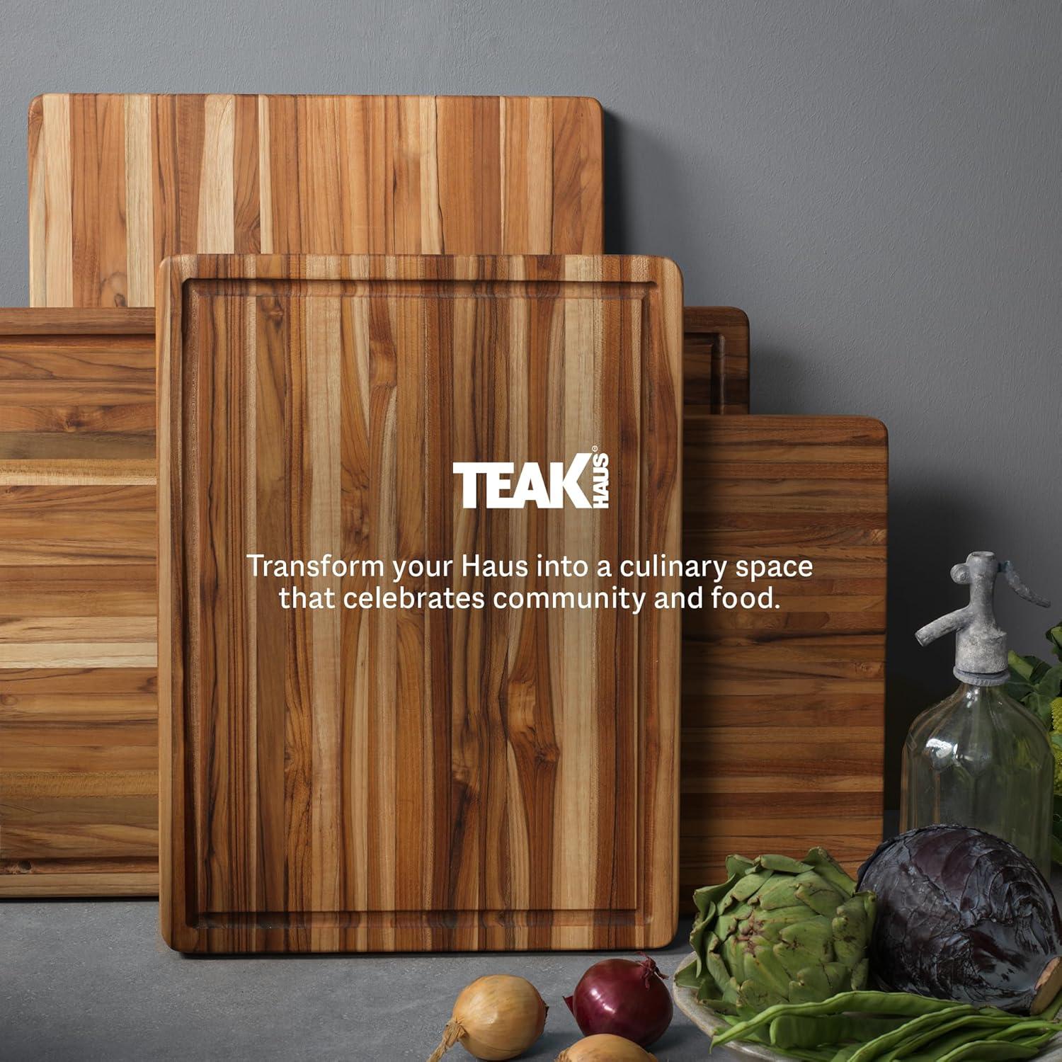 Teak Haus 108 24x18x1.5" 15lb Teakwood Food Preparation Carving Board