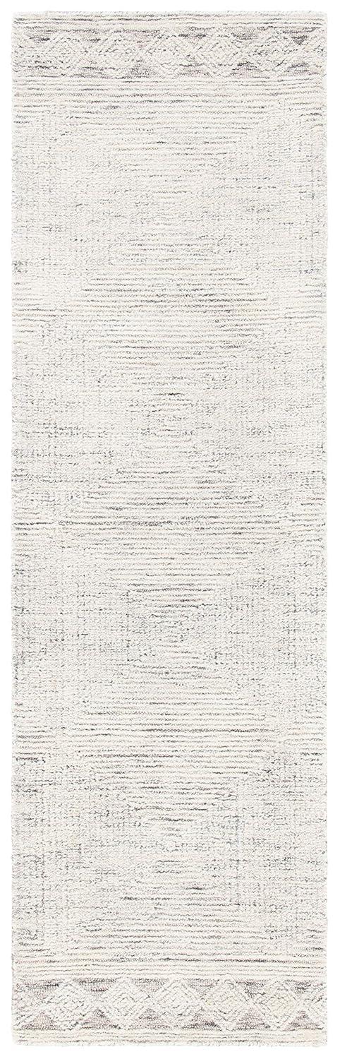 Abstract ABT349 Hand Tufted Runner Rug - Ivory/Grey - 2'3"x10' - Safavieh .