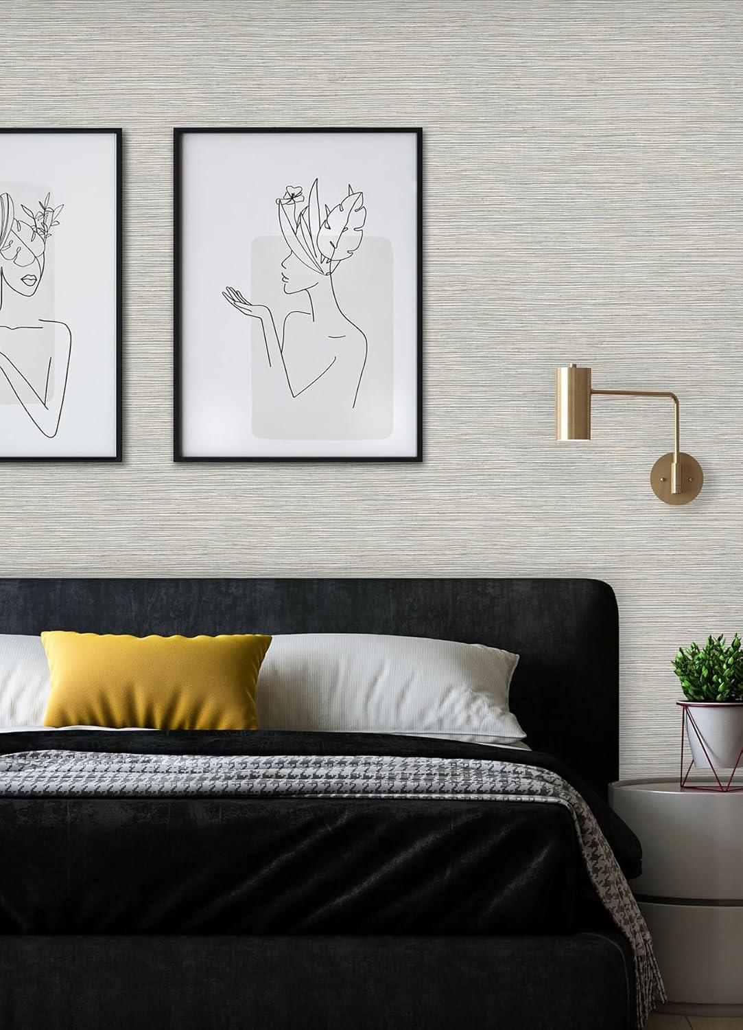 Dimensional Grasscloth Peel and Stick Wallpaper