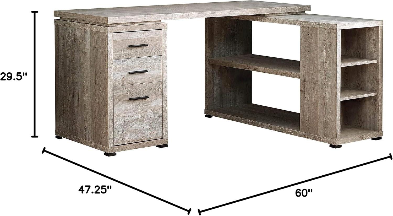 Monarch Specialties Computer Desk, L-Shaped, Corner, 3 Drawers 2 Open Shelves 3 Cubbies, 60"L X 47"W