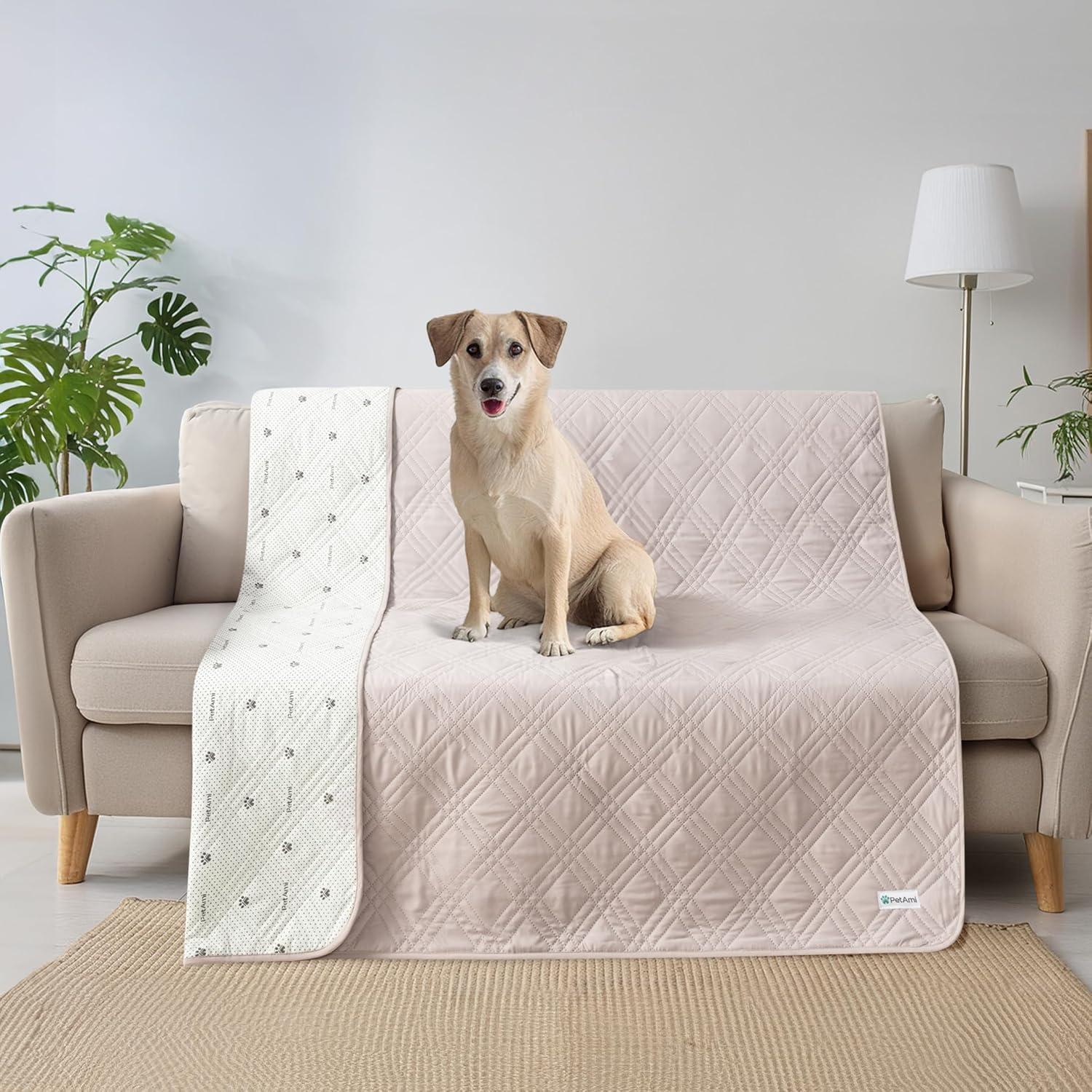 PetAmi Waterproof Dog Bed Couch Cover, Pet Cats Sofa Furniture Protector, Anti-Slip Soft Washable Blanket