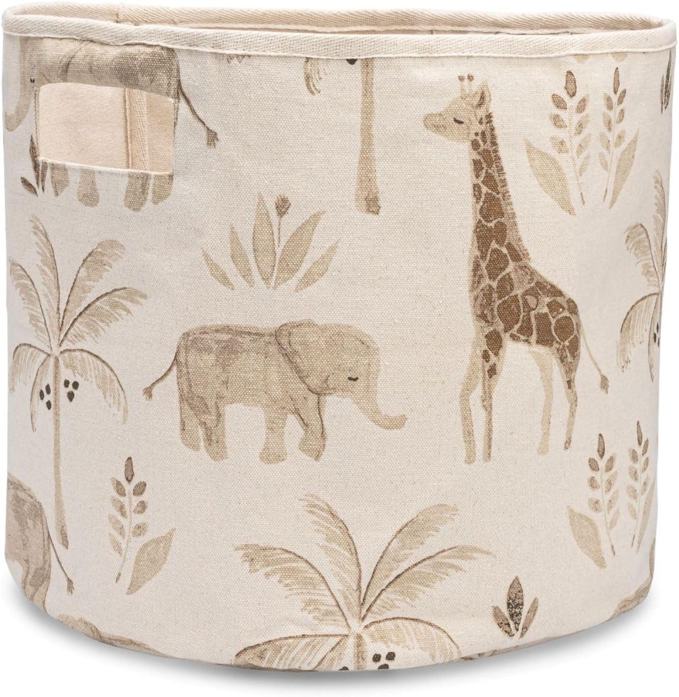 Safari Animal Beige Cotton Nursery Storage Bin