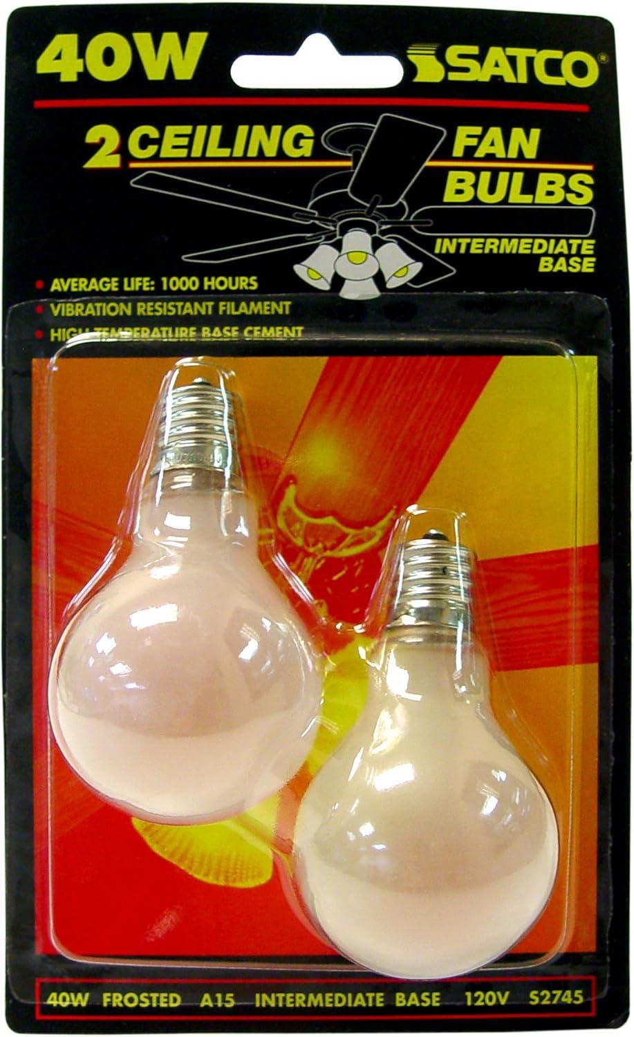 40W Frosted Warm White Incandescent A15 Light Bulbs