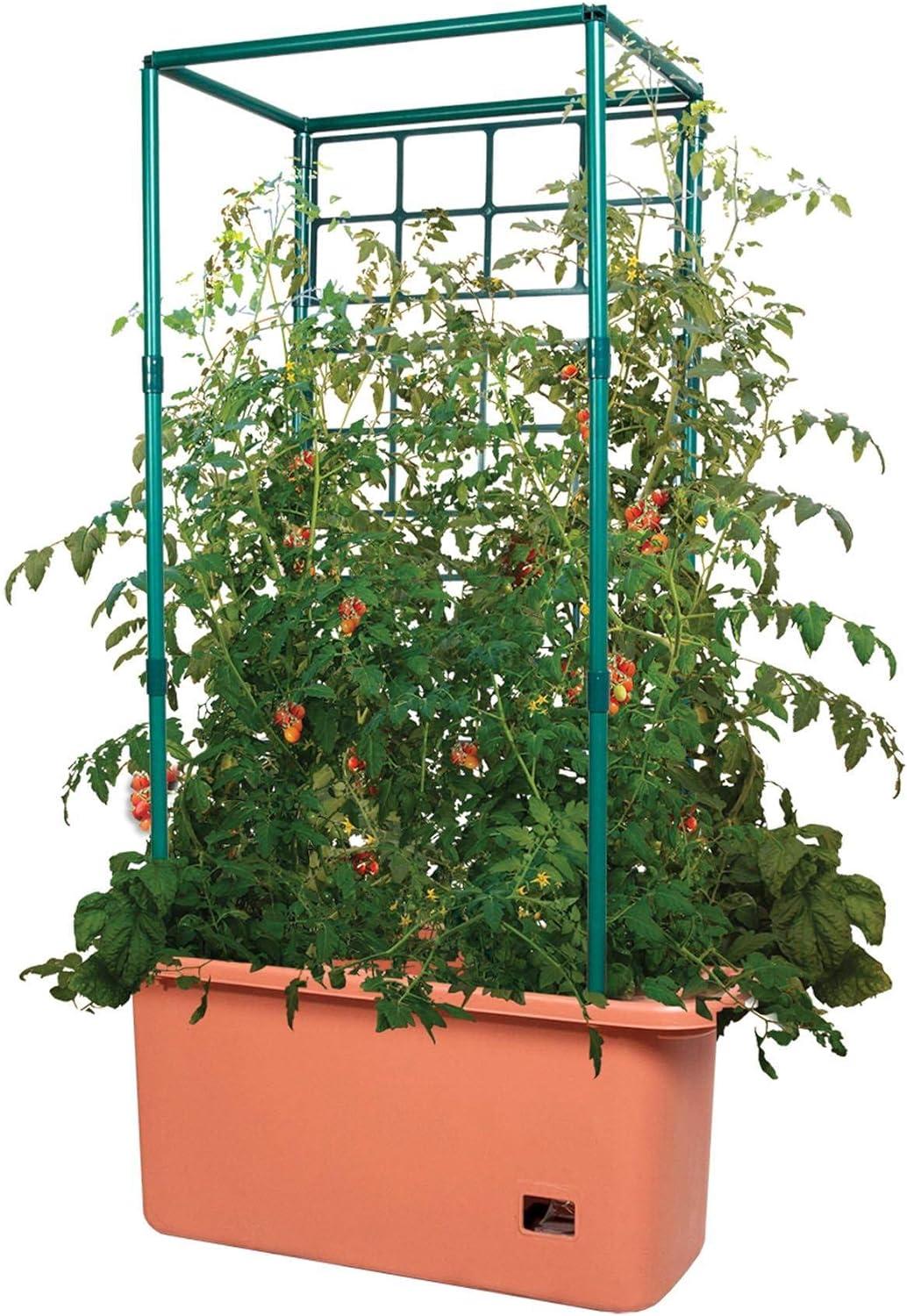 Hydrofarm GCTR 10 Gal Tomato Garden Planting System & 4' Trellis Tower on Wheels