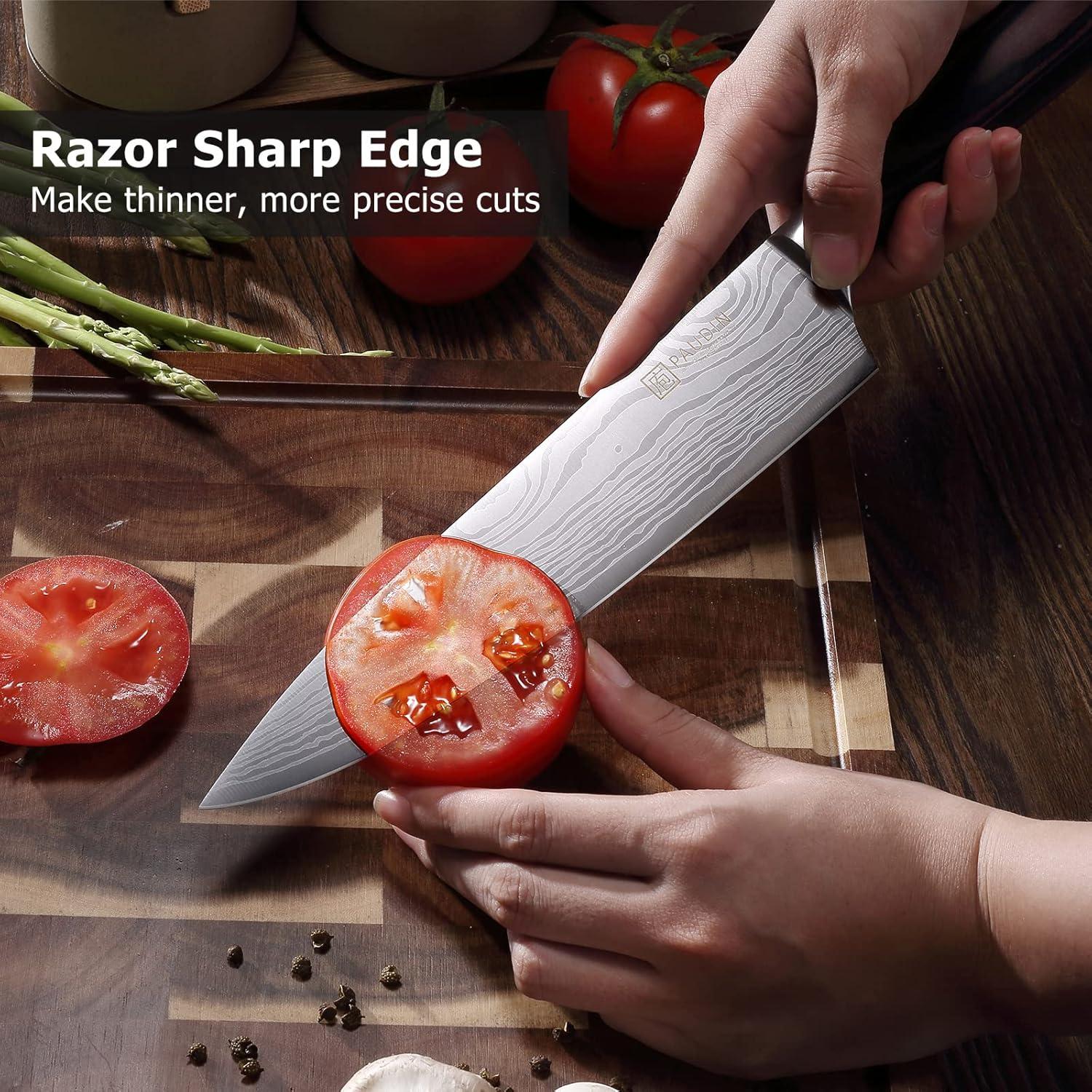 PAUDIN Chef Knife, 8 Inch High Carbon Stainless Steel Sharp Kitchen Knife with Ergonomic Handle, Gift Box for Family & Restaurant C80