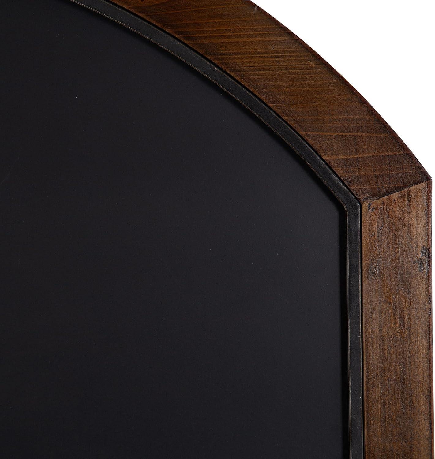 Kate and Laurel Haldron Framed Magnetic Chalkboard, 36x24, Walnut Brown