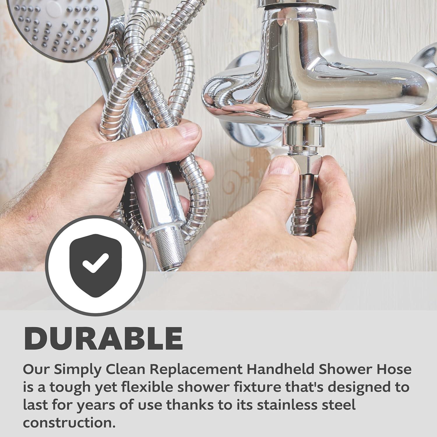 60-Inch Chrome Stainless Steel Handheld Shower Hose