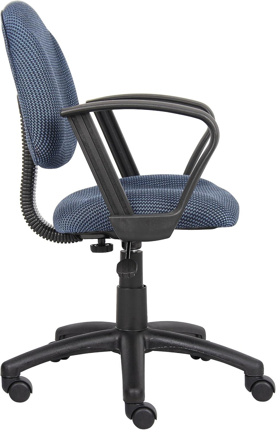 Boss Office Products B317-BE Deluxe Posture Chair with Loop Arms, Blue