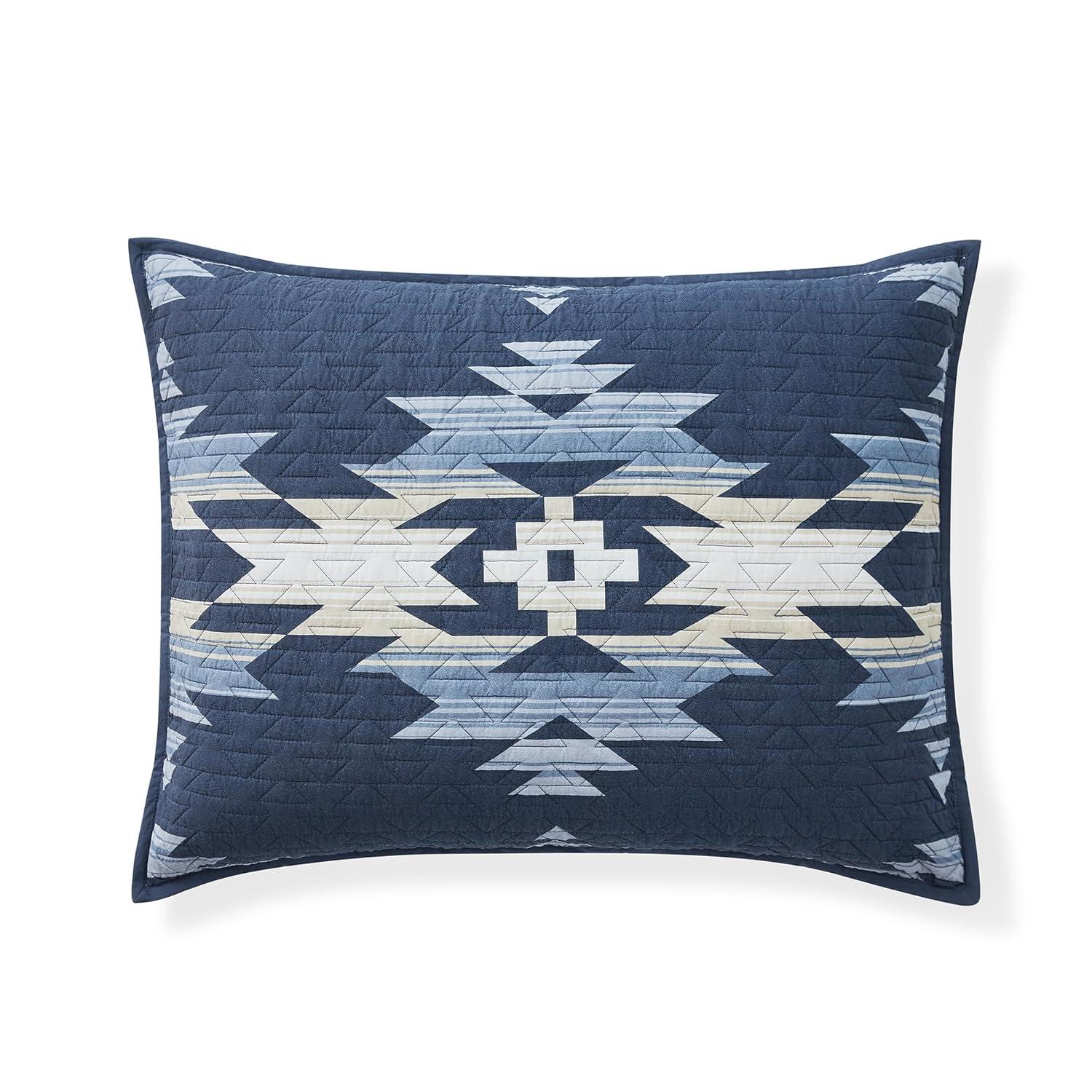 Navy Cotton King Quilt Set with Pillow Shams