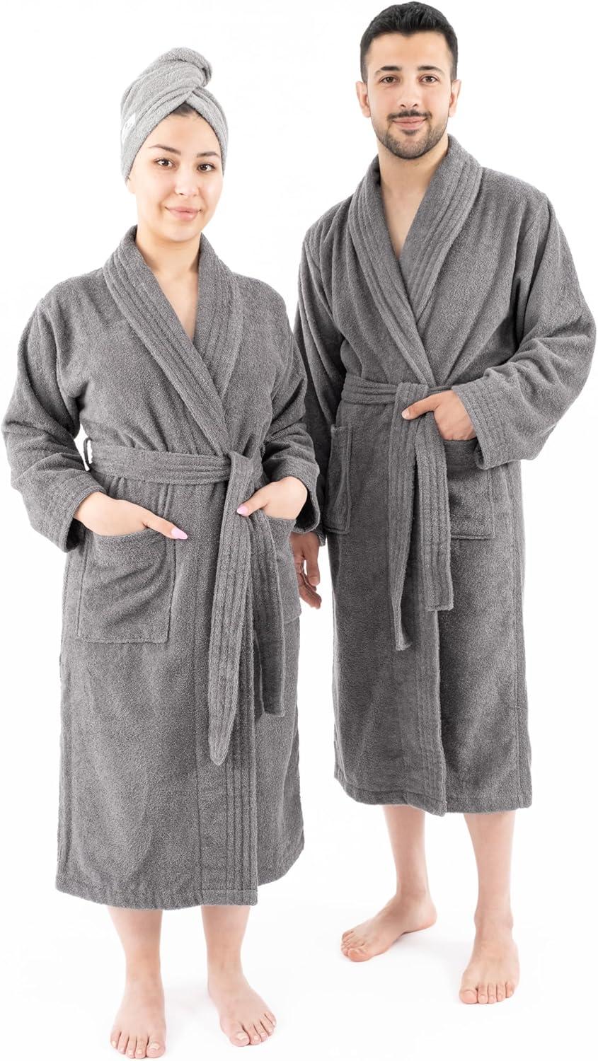 Eider & Ivory™ 100% Cotton Turkish Bathrobes, Soft Absorbent Lightweight Women Robes