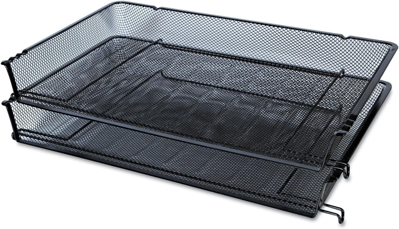 Universal Deluxe Mesh Stacking Side Load Tray, 1 Section, Legal Size Files, 17" x 10.88" x 2.5", Black