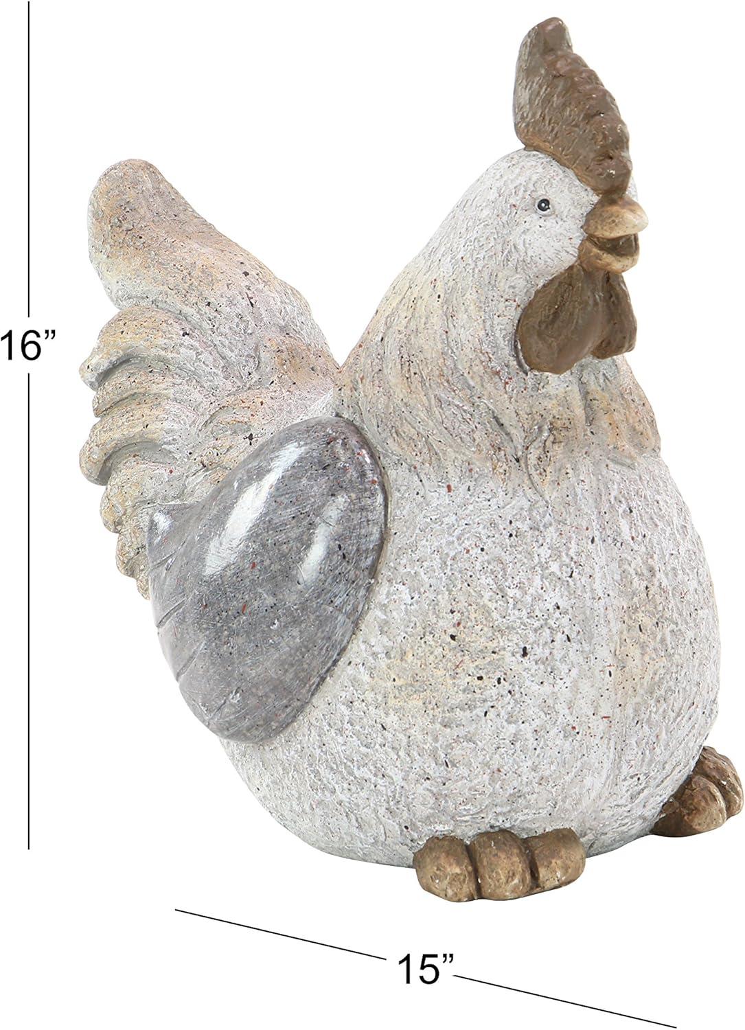 DecMode 16" Indoor Outdoor Chicken Garden Sculpture