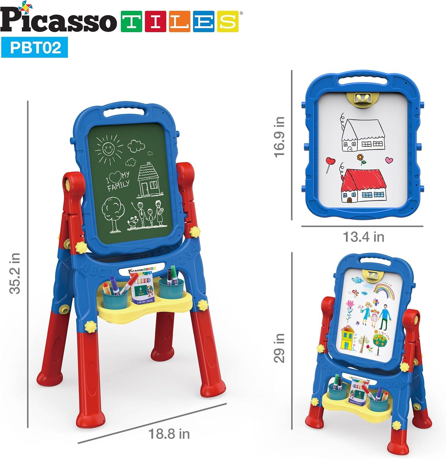 Kids Adjustable Blue and Red Dual Sided Art Easel