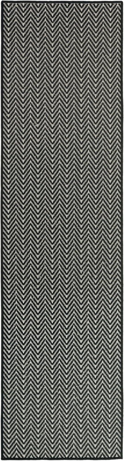 Nourison Horizon Indoor/Outdoor 2' x 6' Black Modern Rug