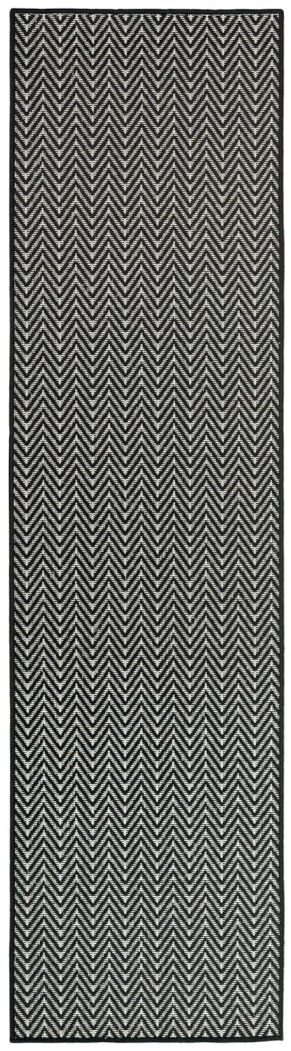 Nourison Horizon Indoor/Outdoor 2' x 6' Black Modern Rug
