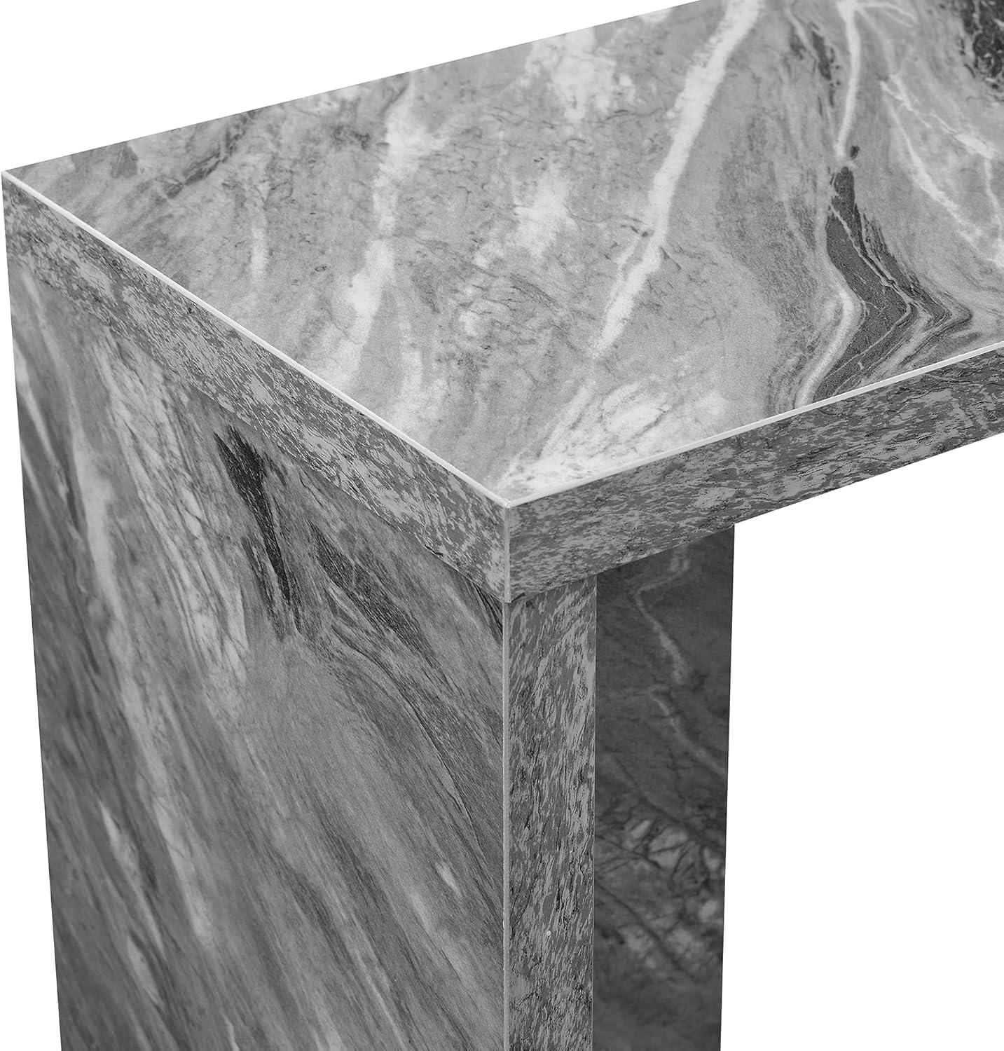 Convenience Concepts Northfield Admiral C End Table, Gray Faux Marble