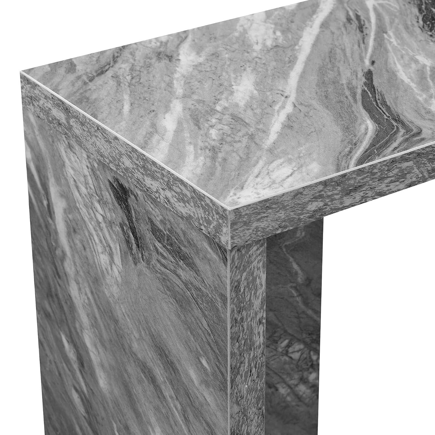 Convenience Concepts Northfield Admiral C End Table, Gray Faux Marble