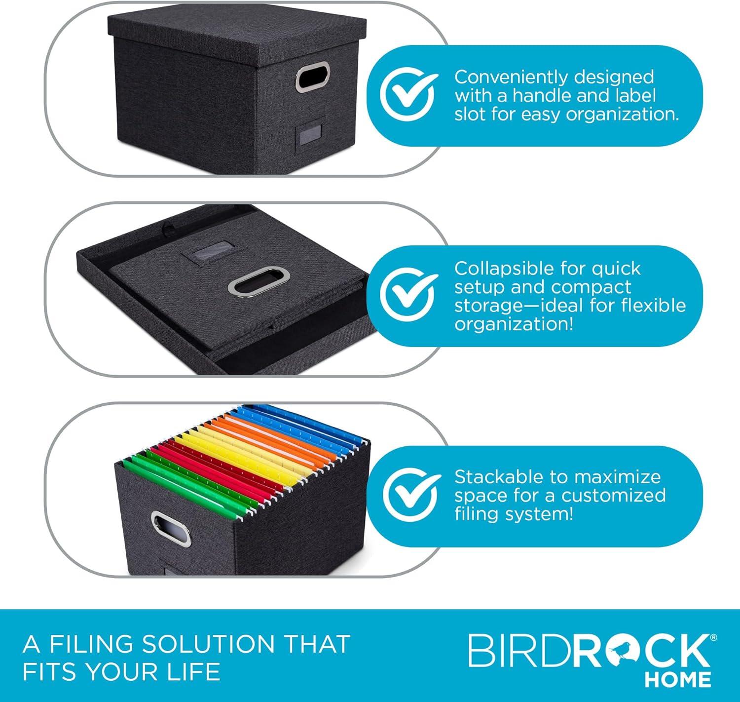 BirdRock Home Internet's Best Collapsible File Storage Fabric Box