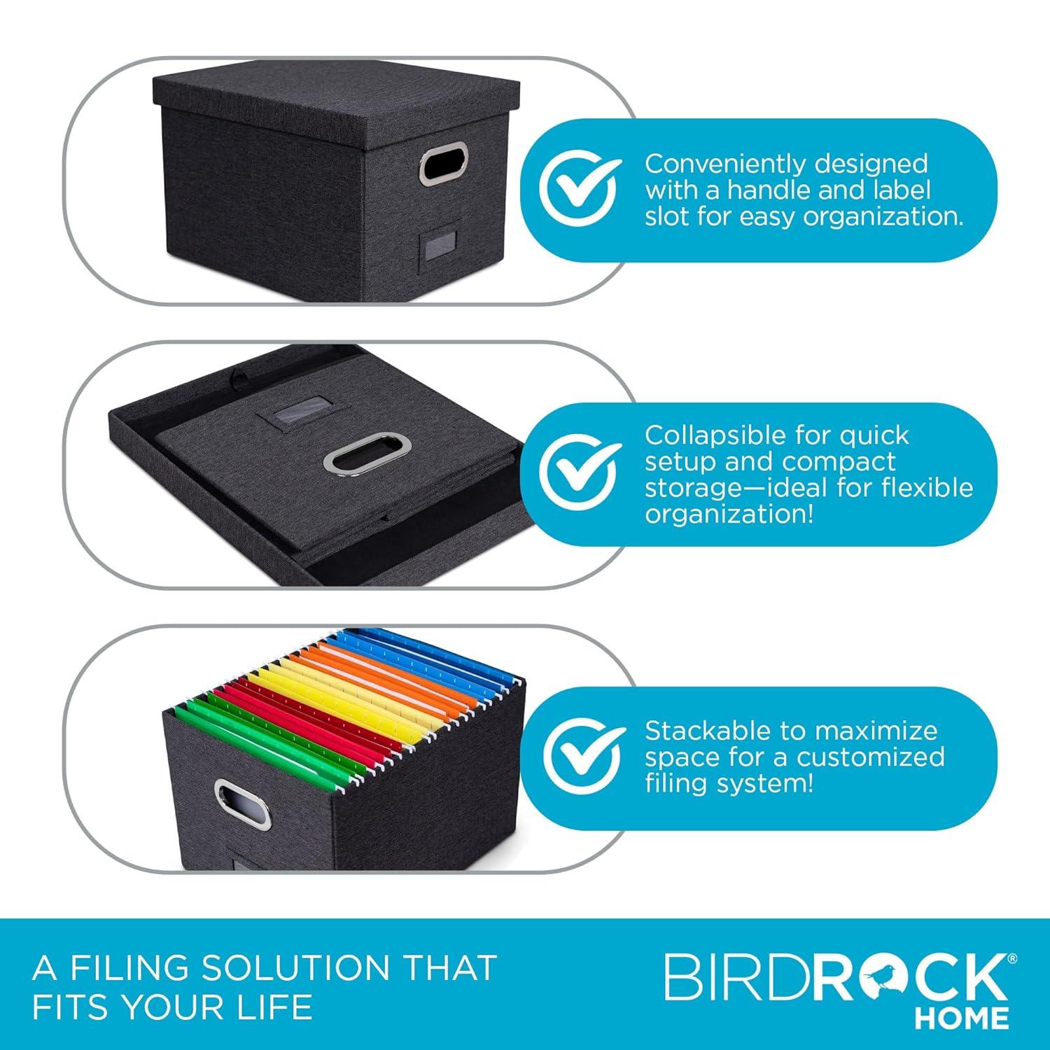 BirdRock Home Internet's Best Collapsible File Storage Fabric Box