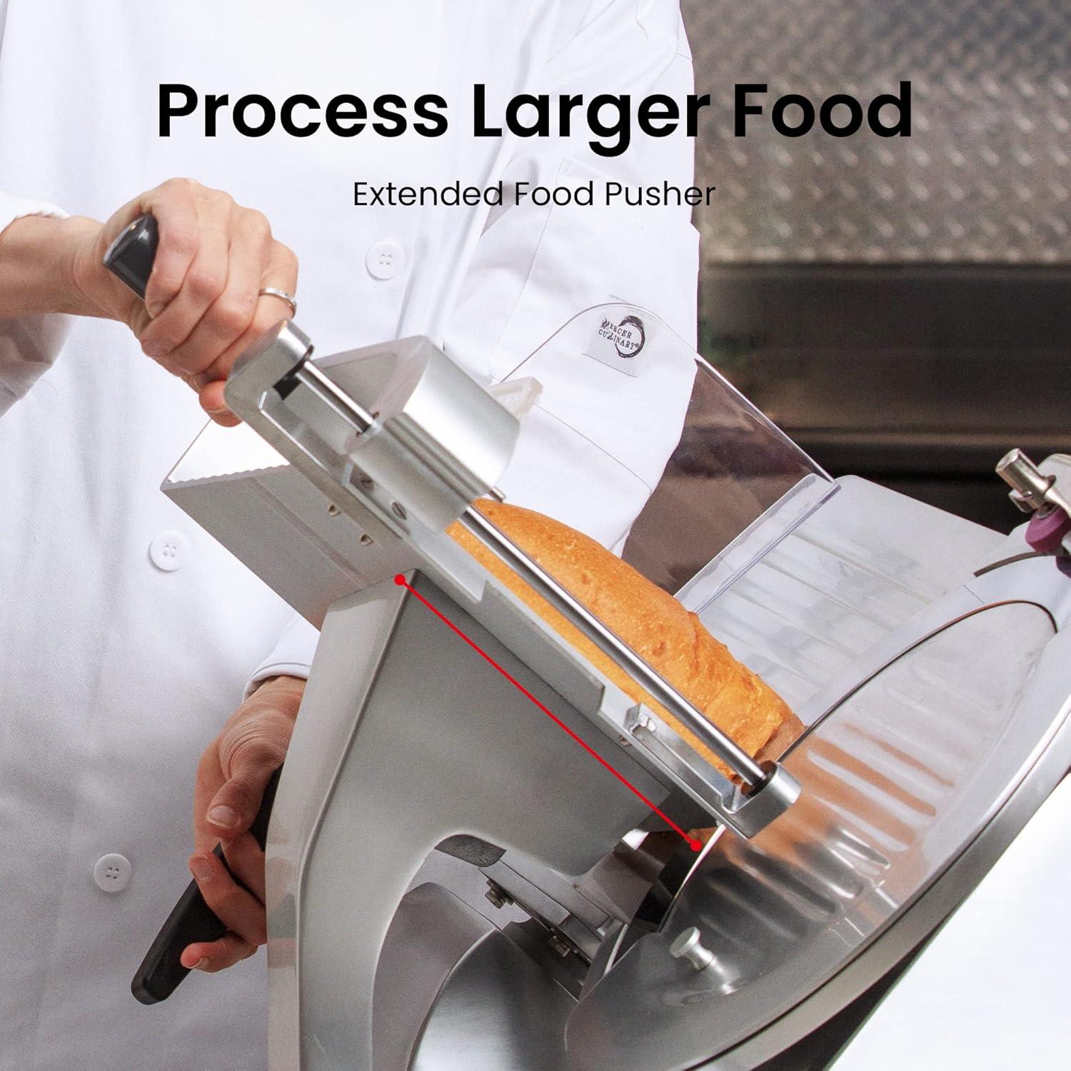 Toogood 8" Commercial Slicer 180w, 1/4 HP Electric Meat Slicer, Italian Carbon Steel Blade, Quiet Performance, Semi-frozen Meat/Cheese/Food Slicer, 0.5mm to 15mm Adjustable Slicing Thickness
