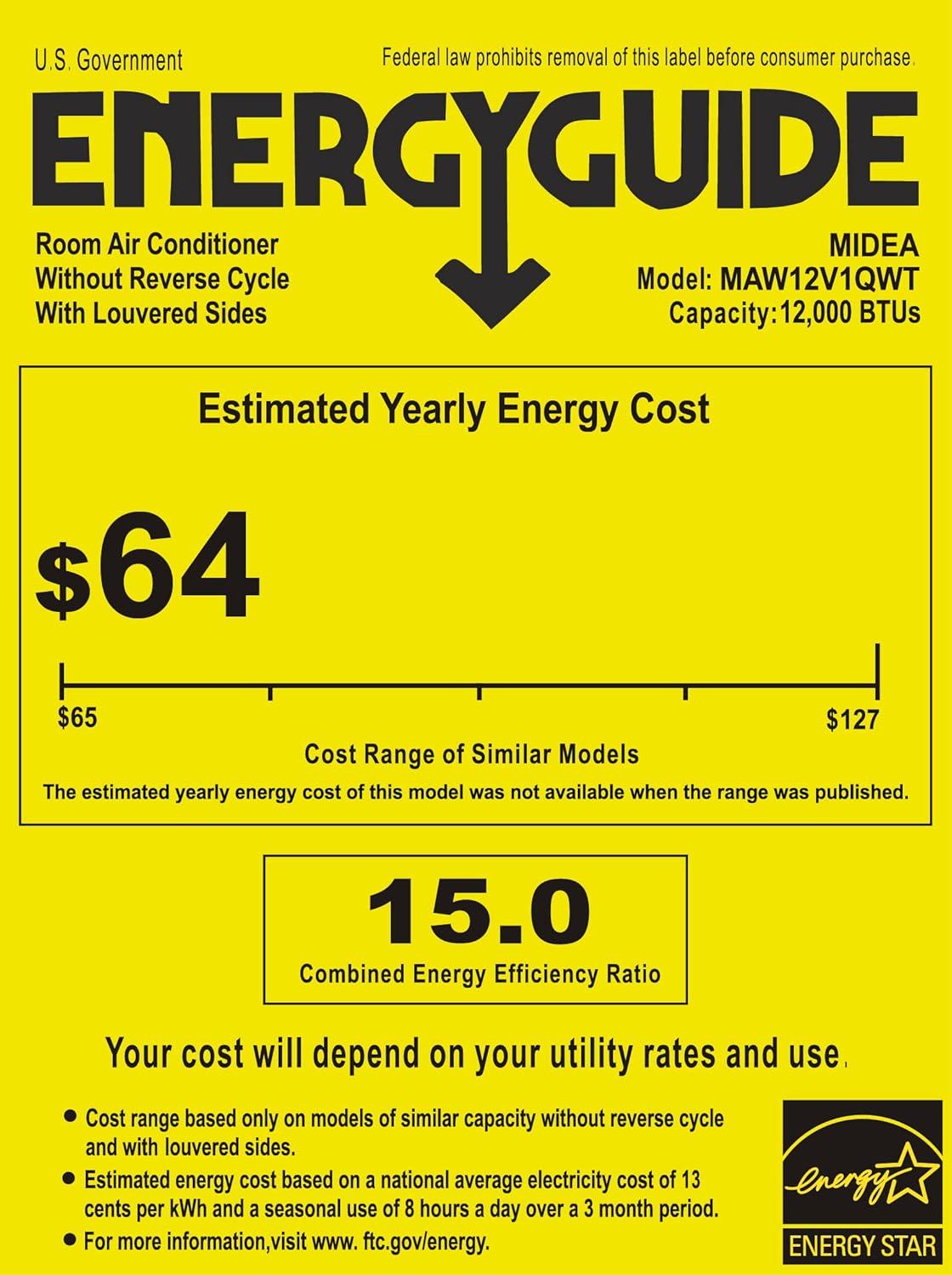 Midea U-shaped 12,000 BTU Energy Star Window Air Conditioner with Remote and WiFi Control