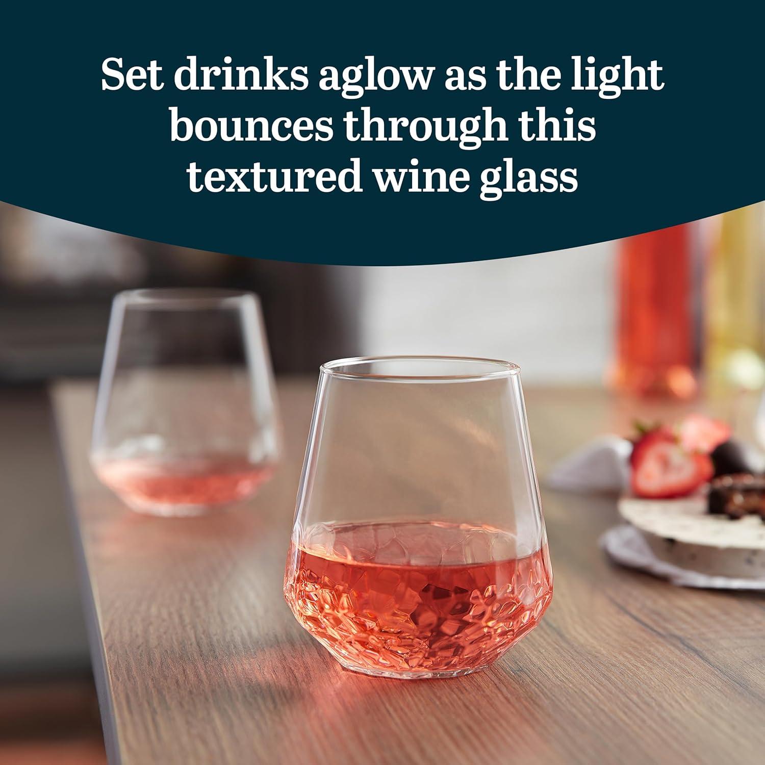 Libbey Hammered Libbey Base All-Purpose Stemless Wine Glasses (Set of 8)